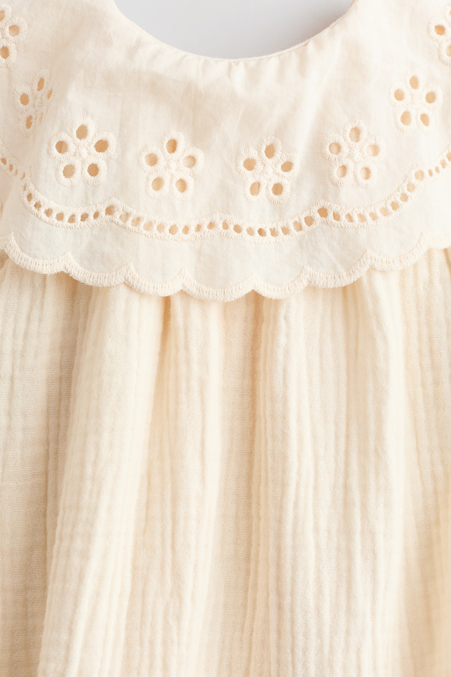 Детский комбинезон H&M Cotton Muslin Romper Suit, цвет: Кремовый — фото 2