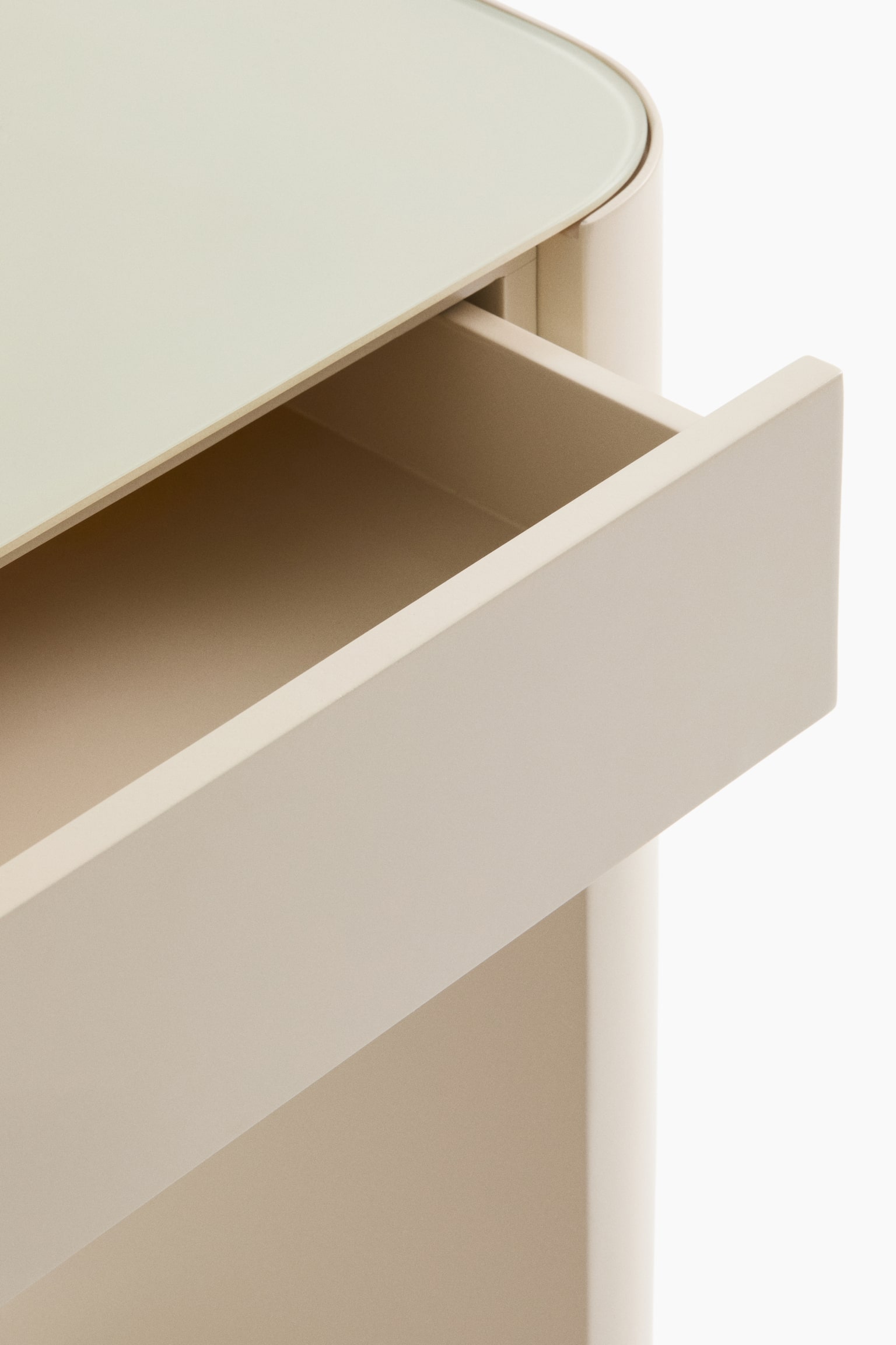 Schminktisch mit Glasplatte - Hellbeige - 3