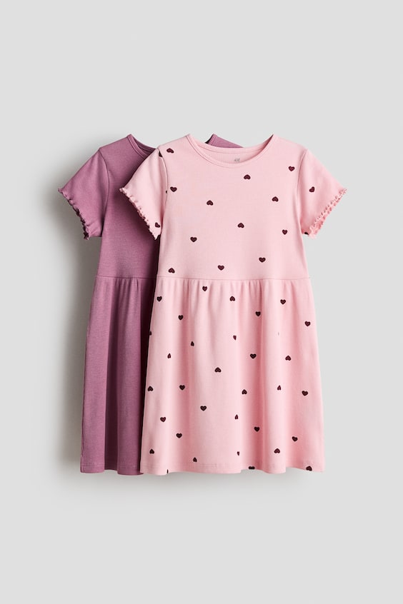 Детские платья H&M 2-Pack Ribbed Cotton Dresses
