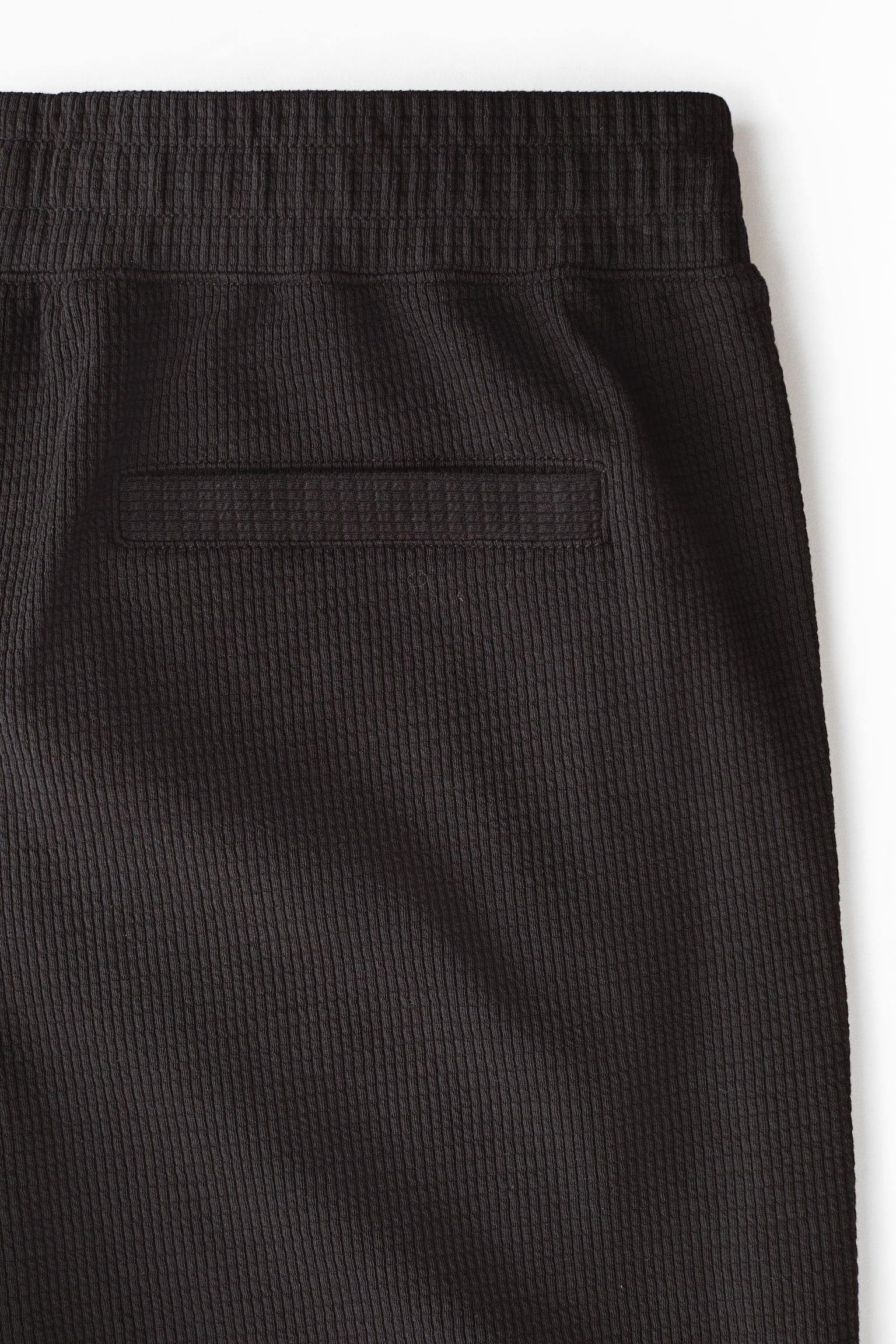Textured Jersey Shorts - Black/White - 7