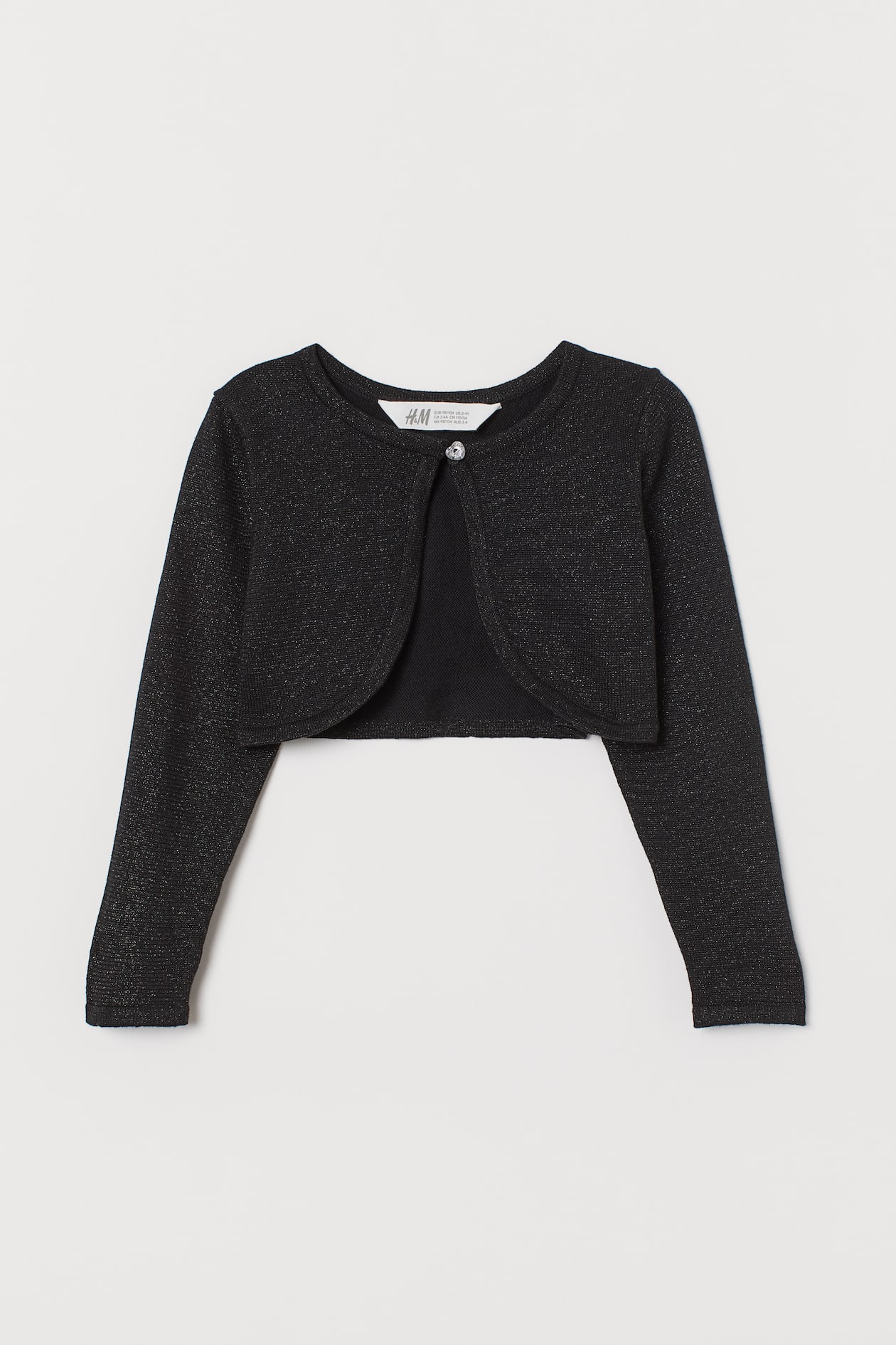 Damen Bolero Jäckchen Bolero Jacke Schwarz Glitzer Bolero Jacke