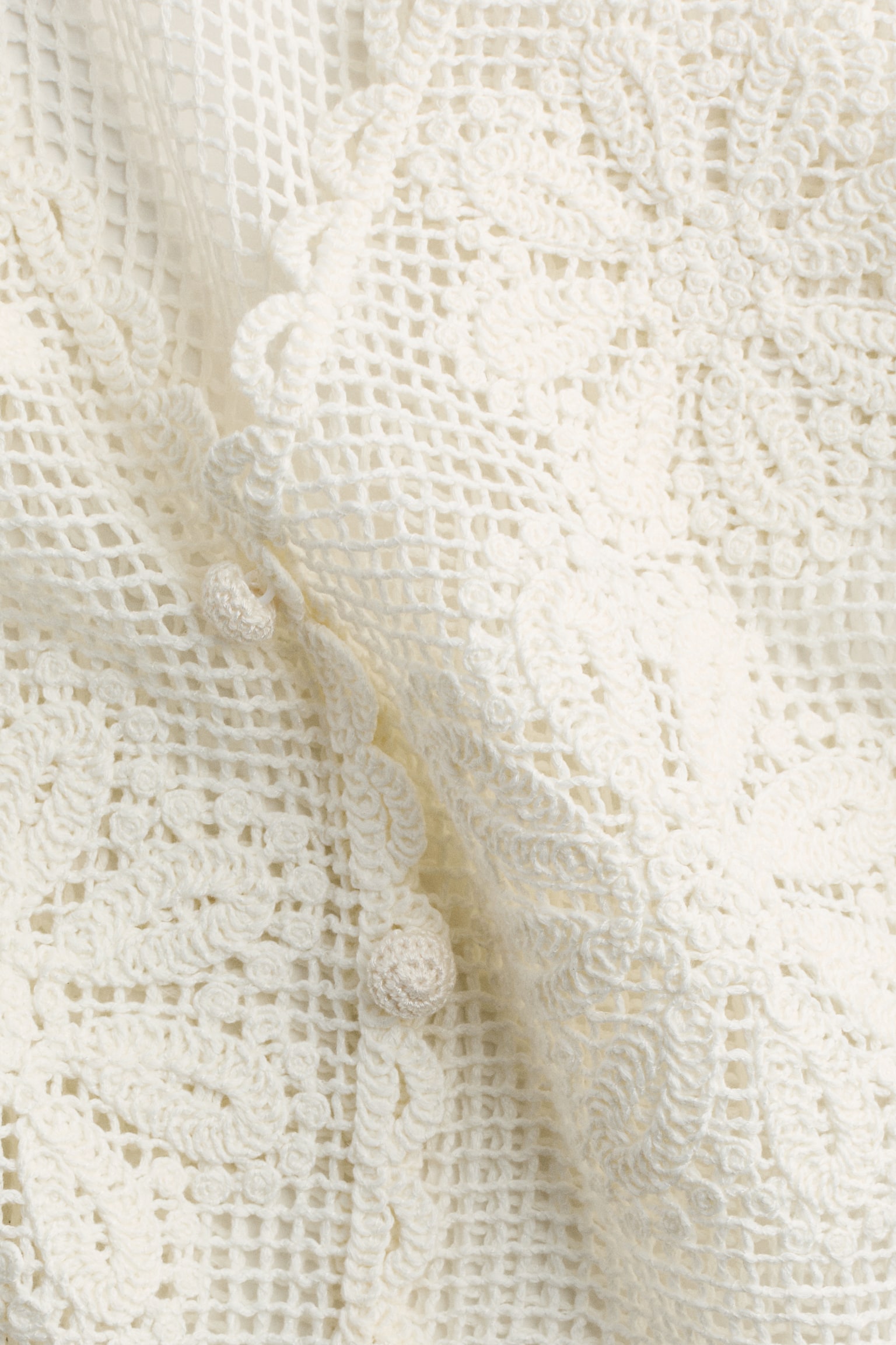 Crochet-look beach top - White - 5