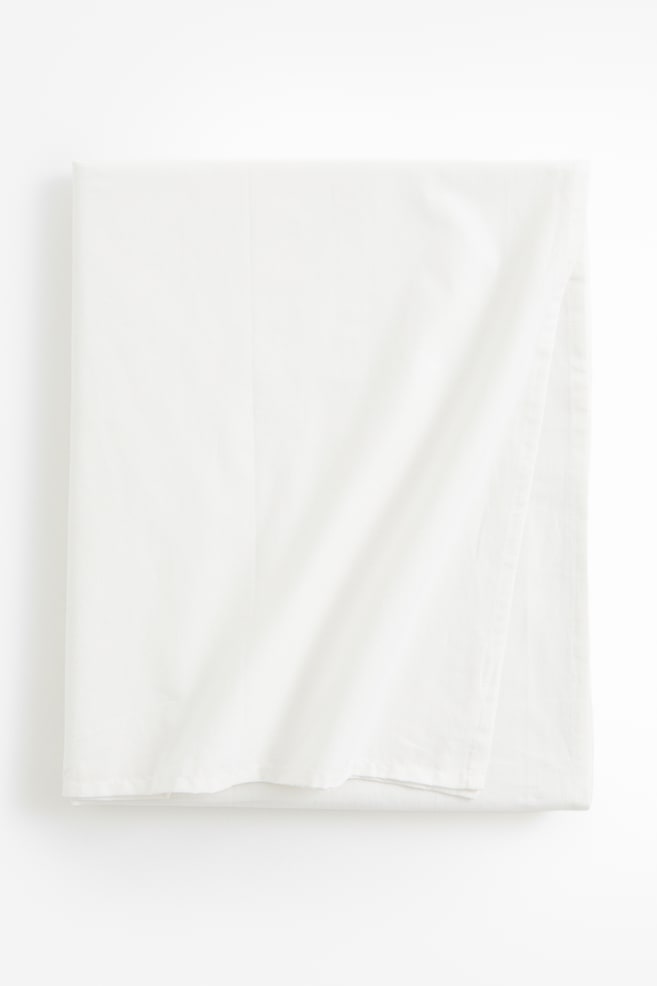 Cotton Top Sheet - White/Taupe - 1