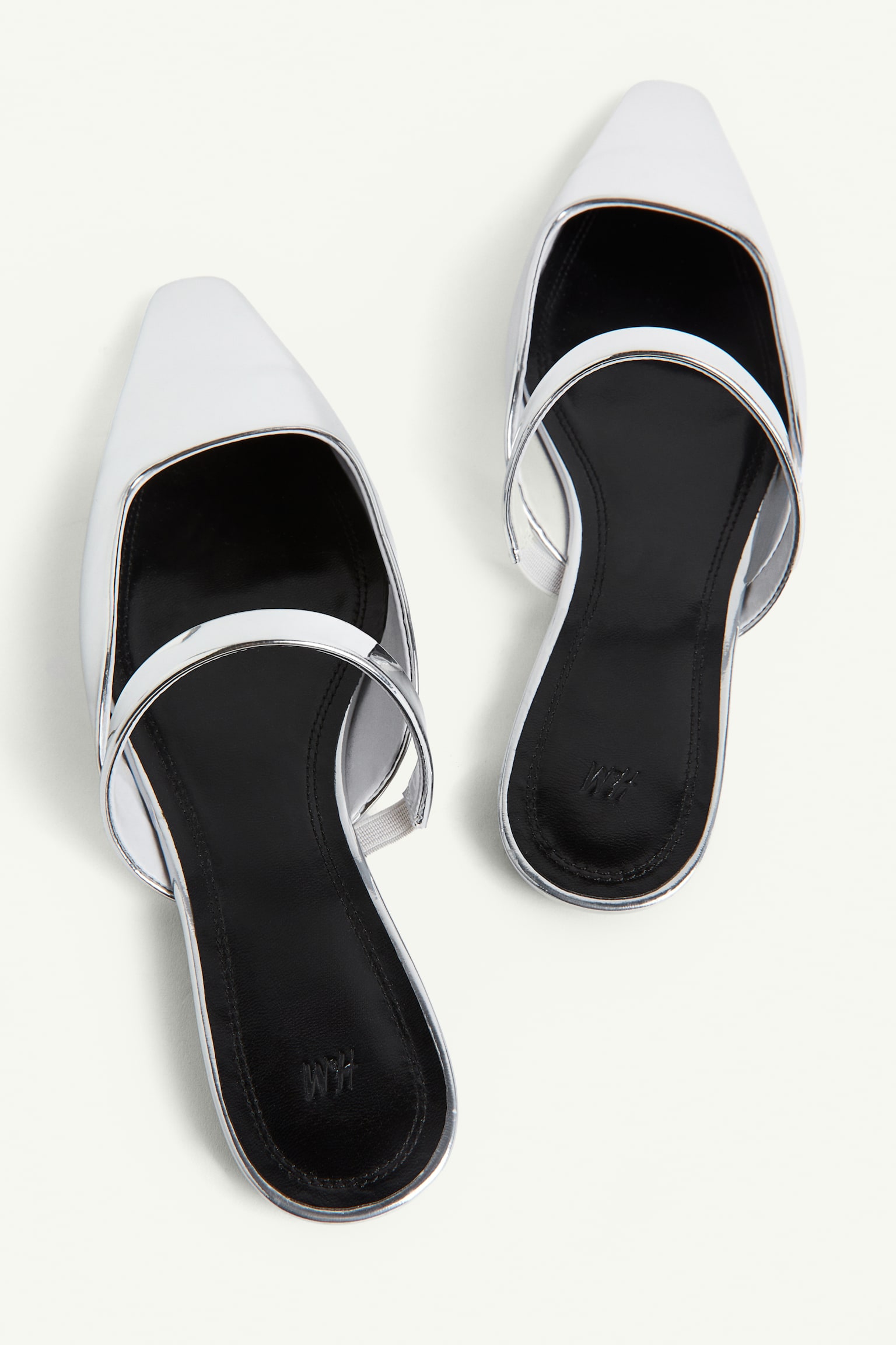 Metallic Coated Mules - Silver colour - 4