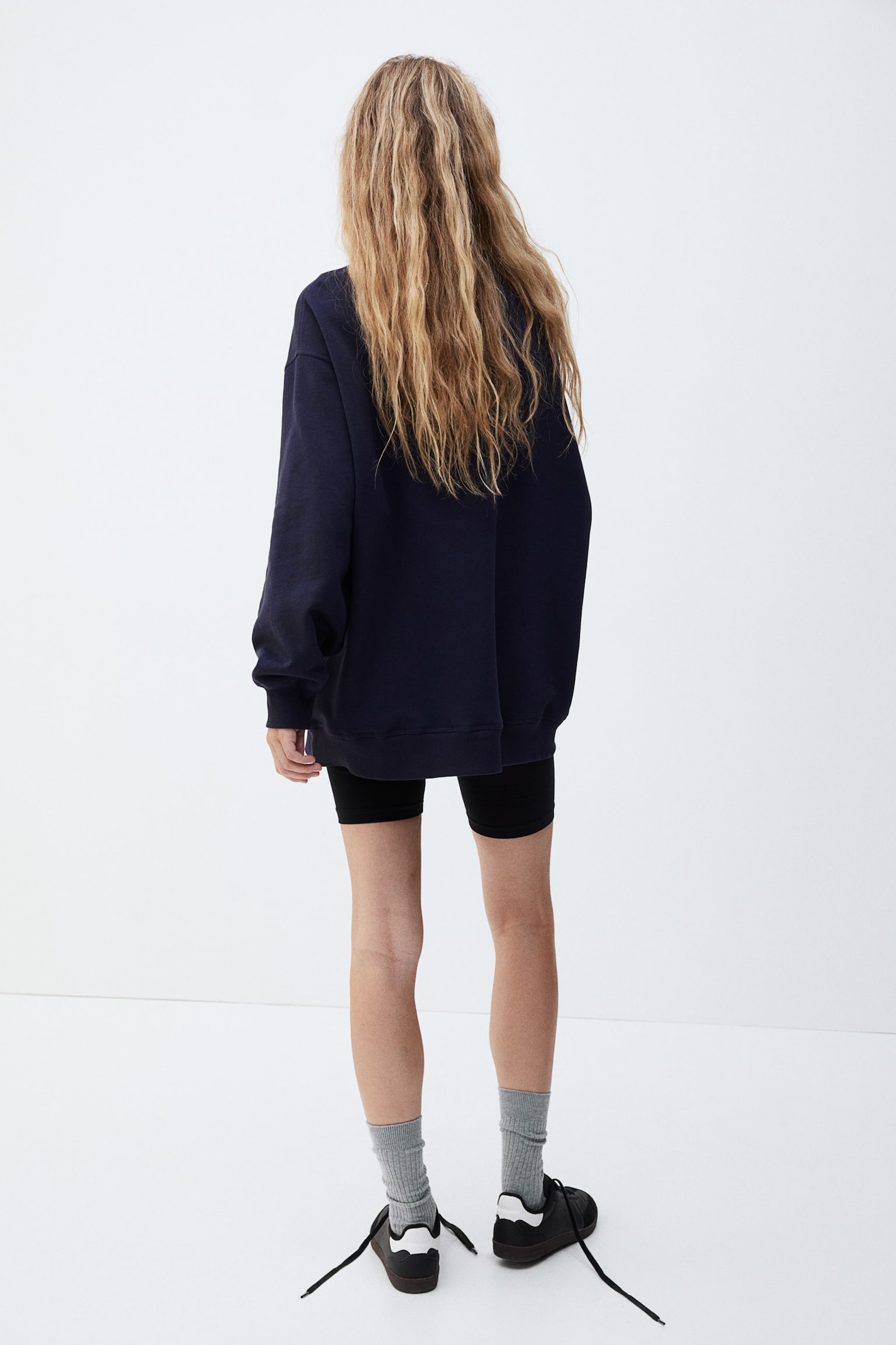 Oversized sweatshirt - Navy blue/A/Light dusty pink/Dark grey/Black/Navy blue/Light blue/Light turquoise/Light beige/Light grey marl/White - 4