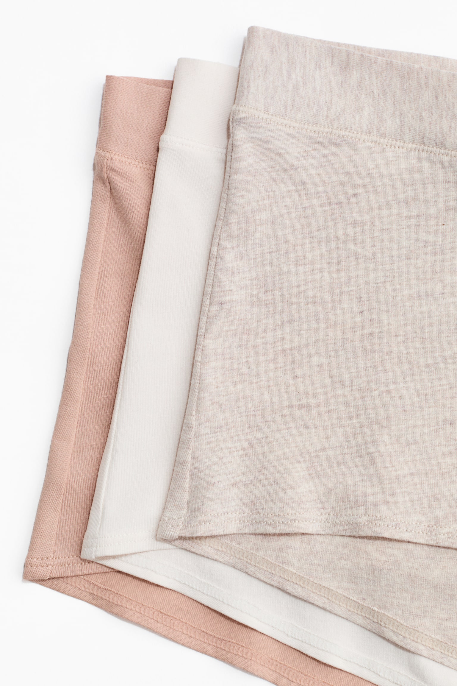 Набір із 3 пар бавовняних трусиків-шортиків - Бежевий/рожевий/кремовий/Чорний - 3