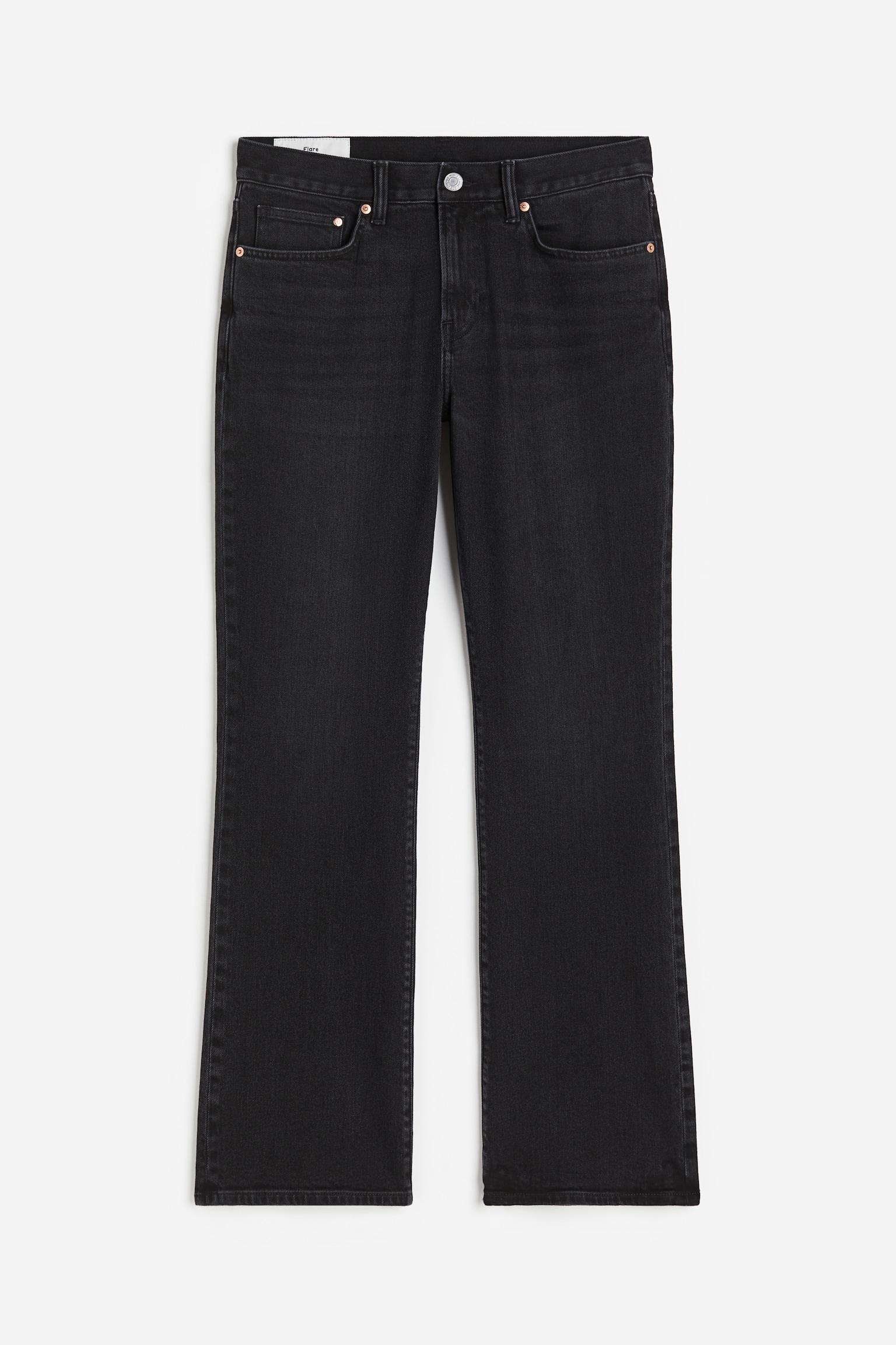 Flared Slim Jeans - Black denim/Light denim blue - 2