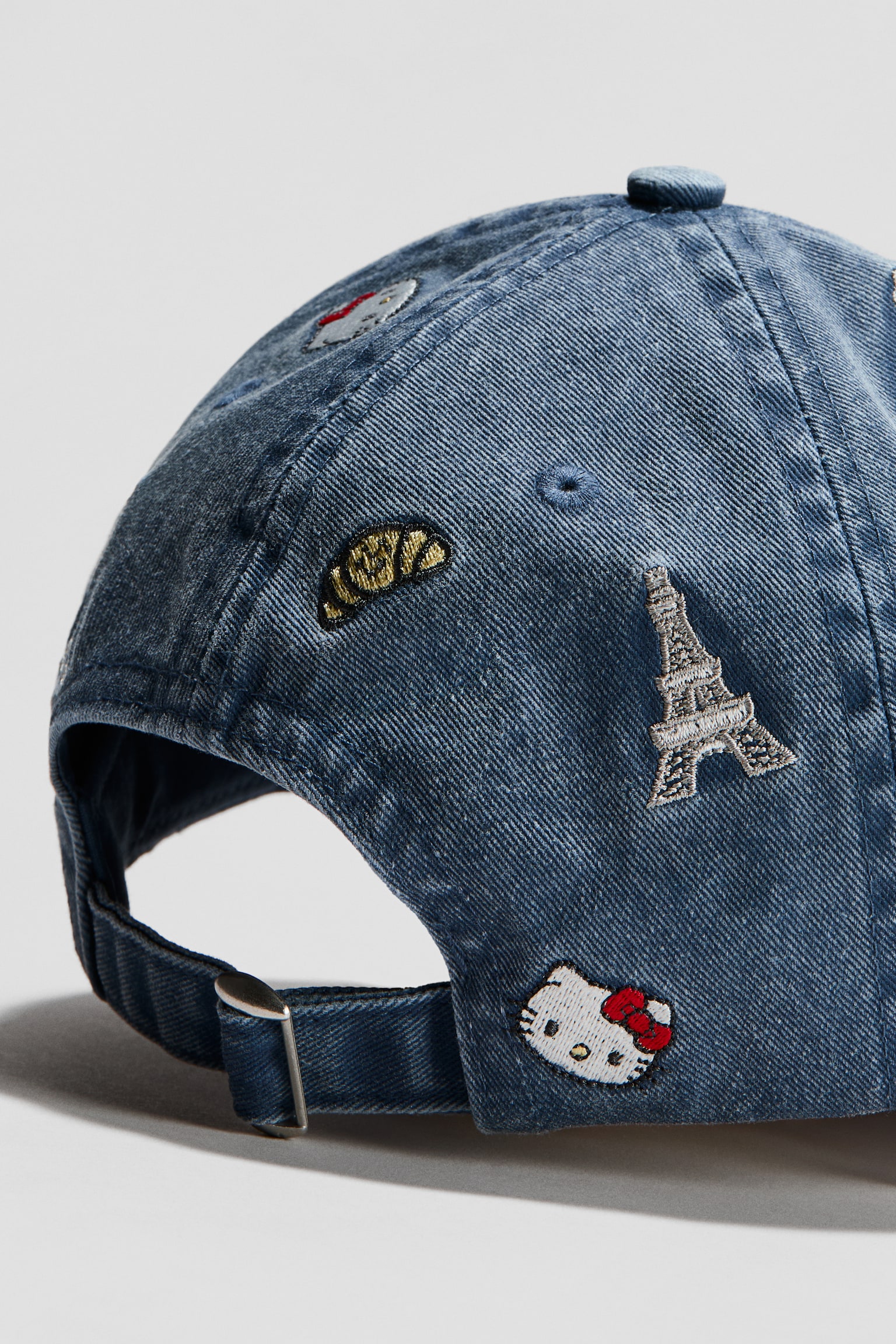 Motif-detail twill cap - Denim blue/Hello Kitty - 2