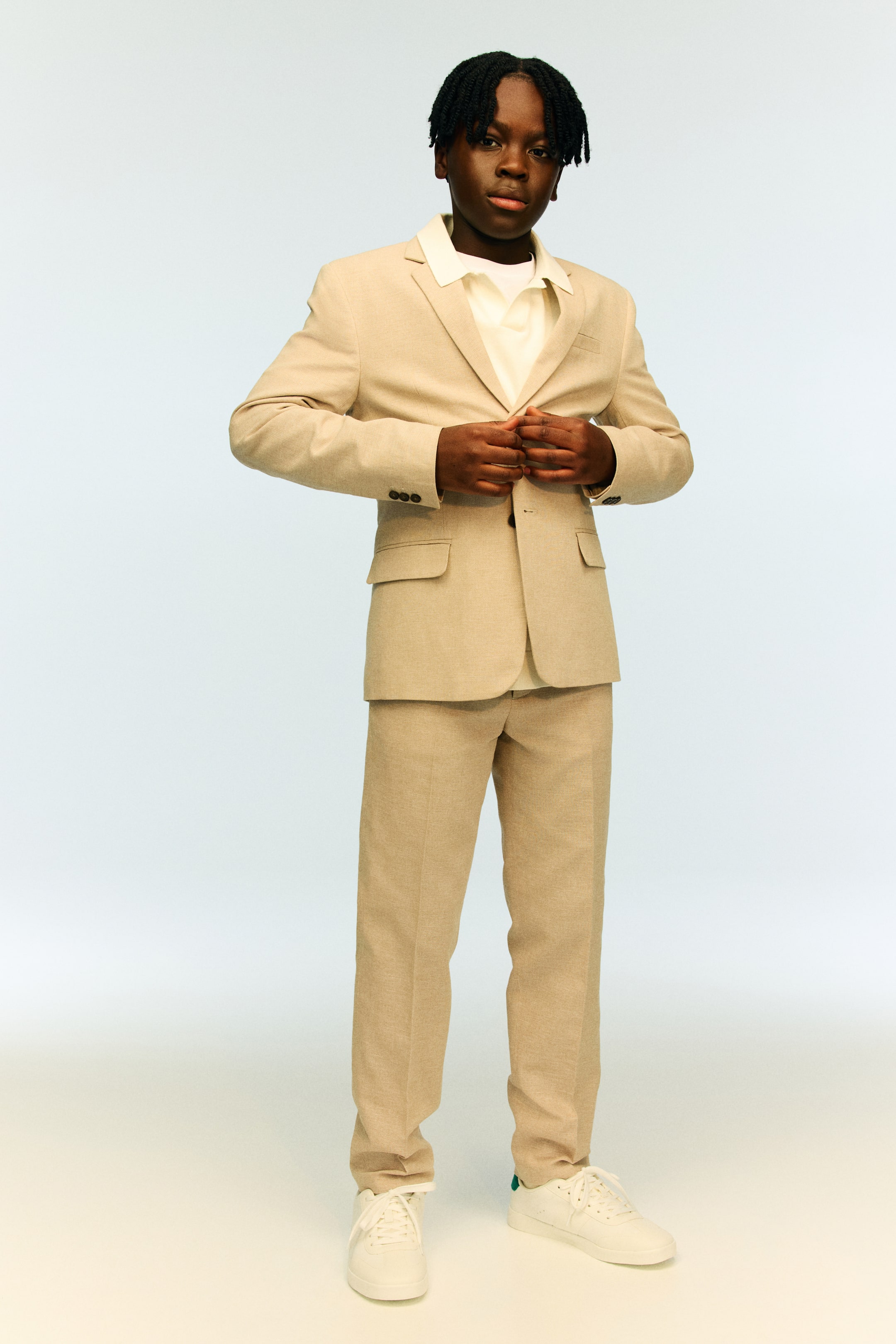 Linen-Blend Suit Pants