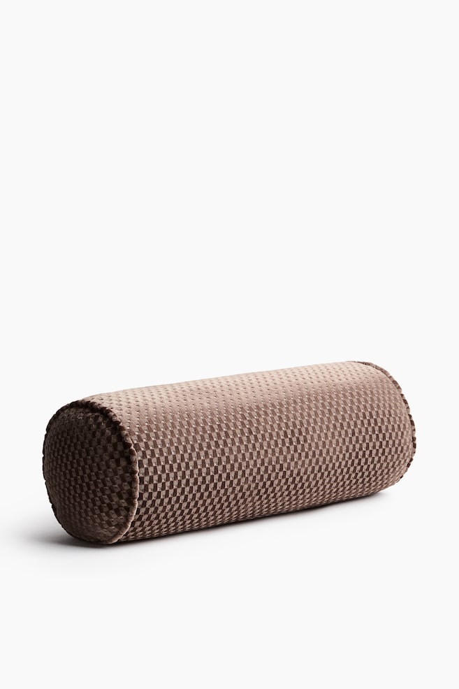 Velvet bolster - Dark mole/Light beige/Burgundy - 1