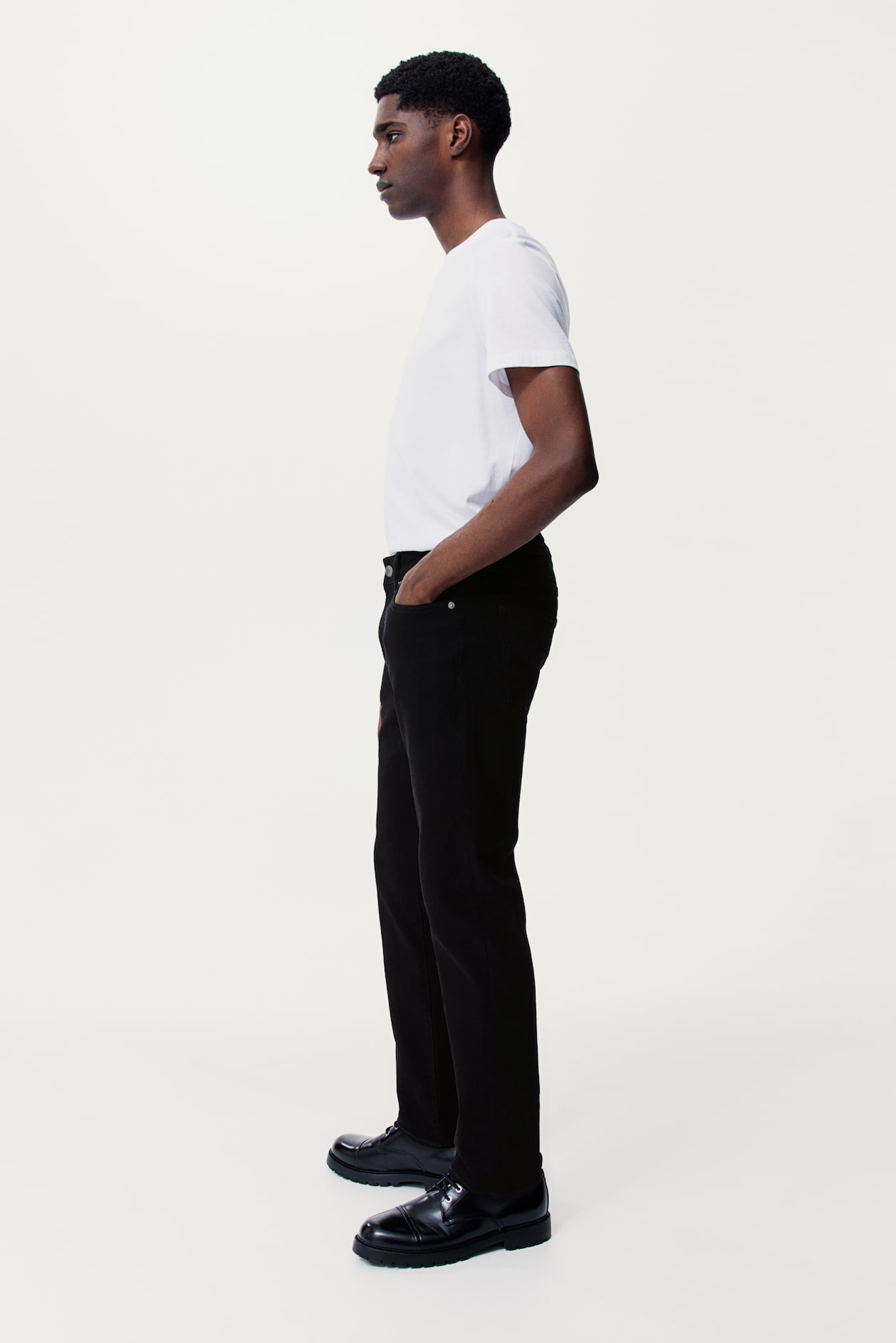 Straight Regular Jeans - Regular waist - Long - Black - Men | H&M GB