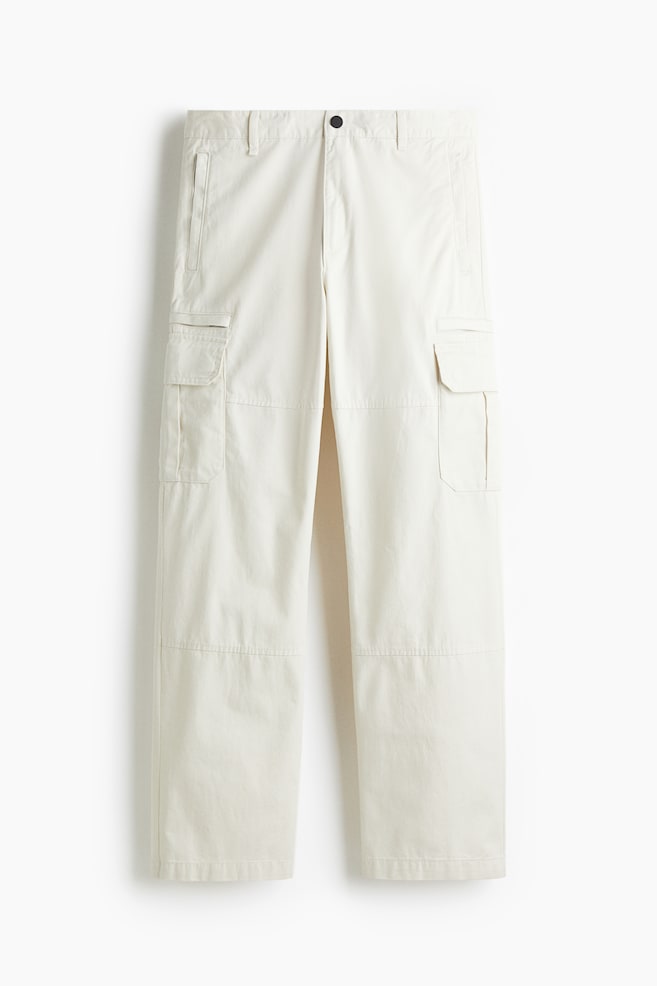 Pantalón cargo de sarga Regular Fit - Blanco/Verde caqui - 1