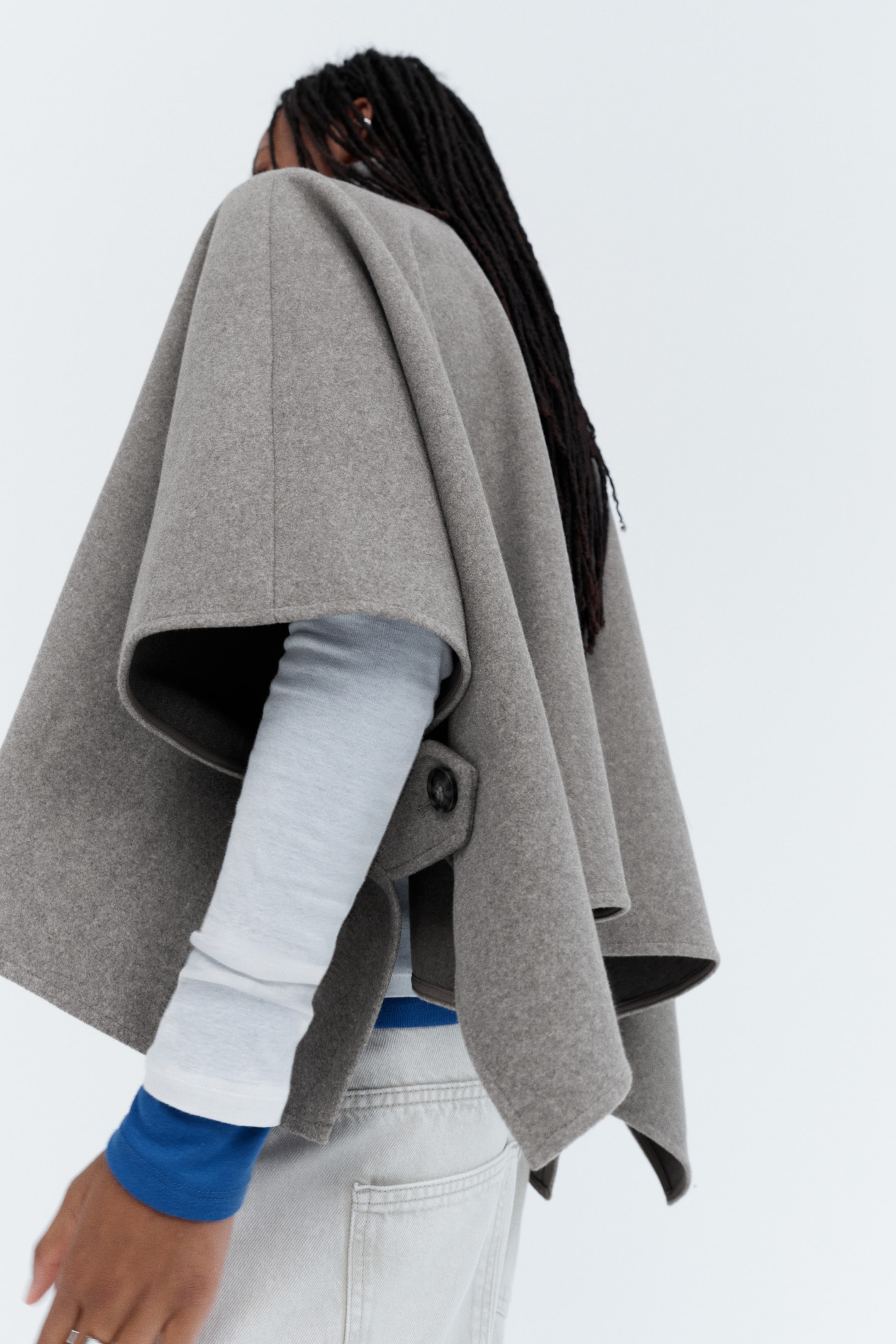Brushed Cape Jacket
