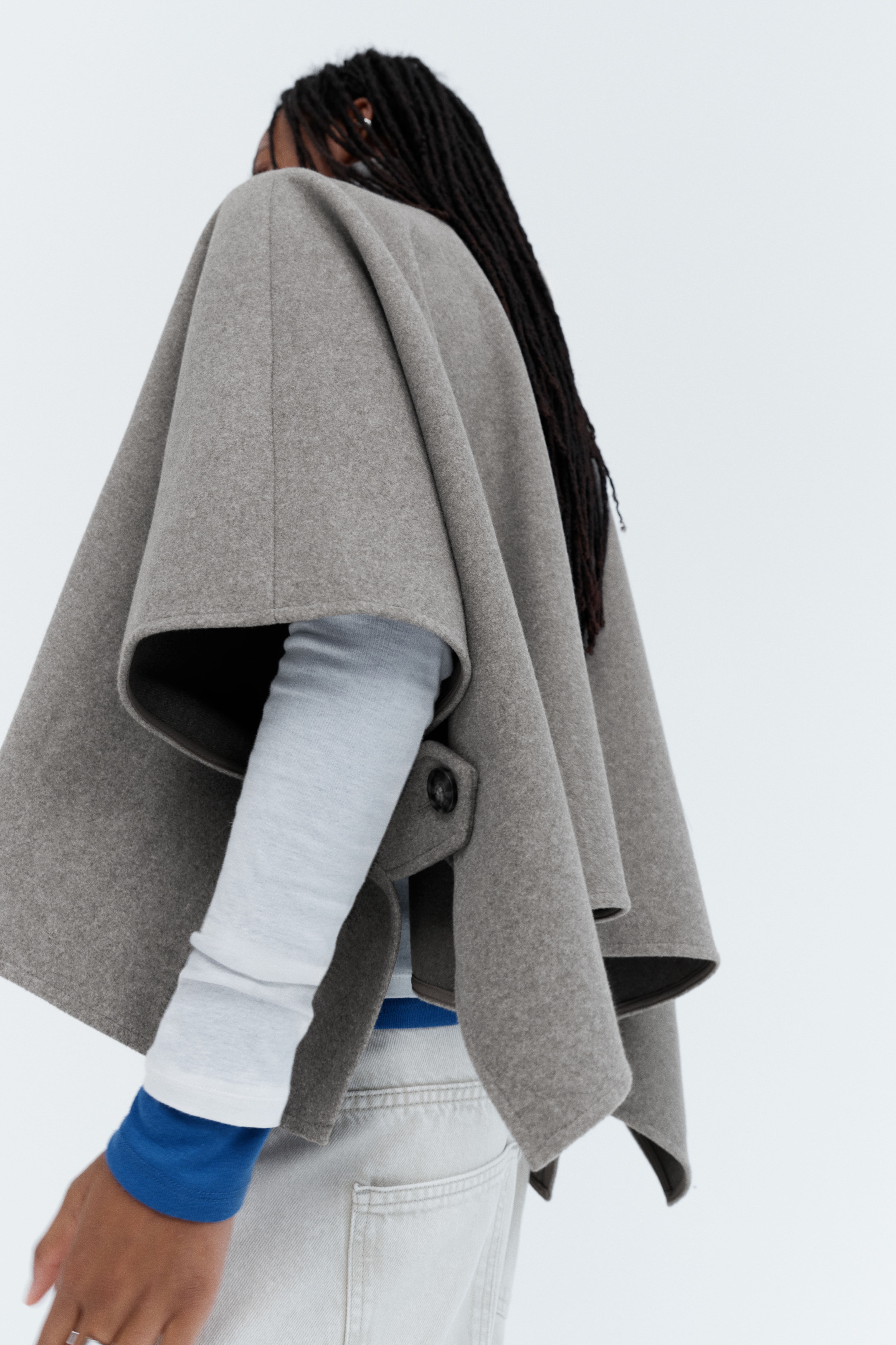 Brushed Cape Jacket