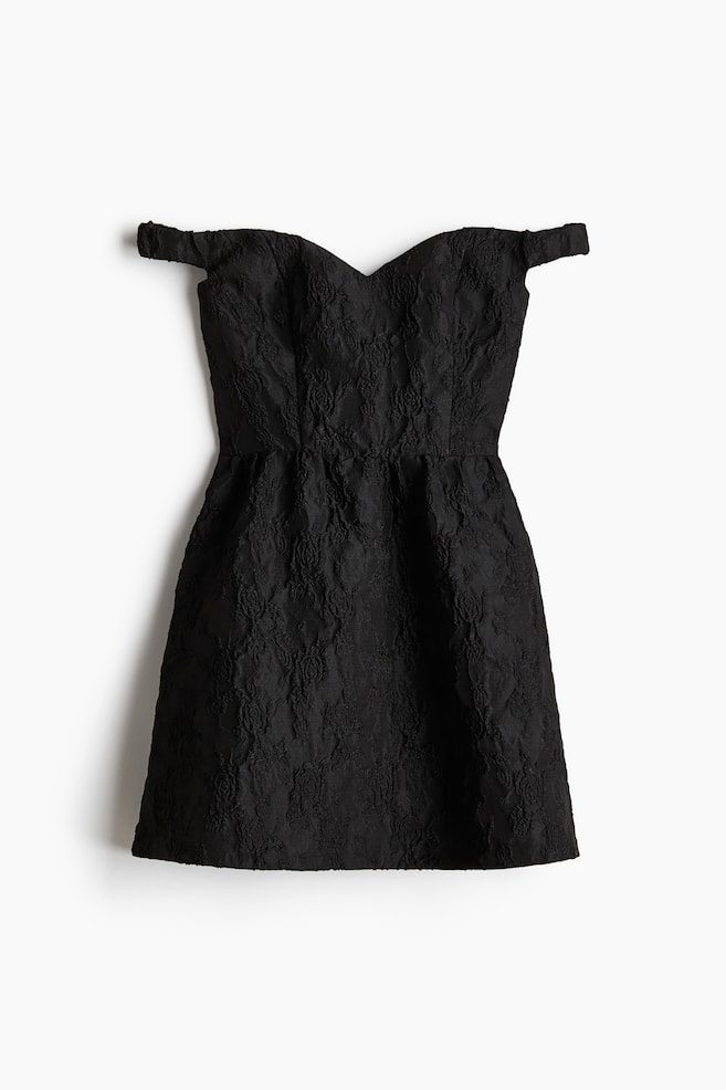Jacquard-weave dress - Black - 1