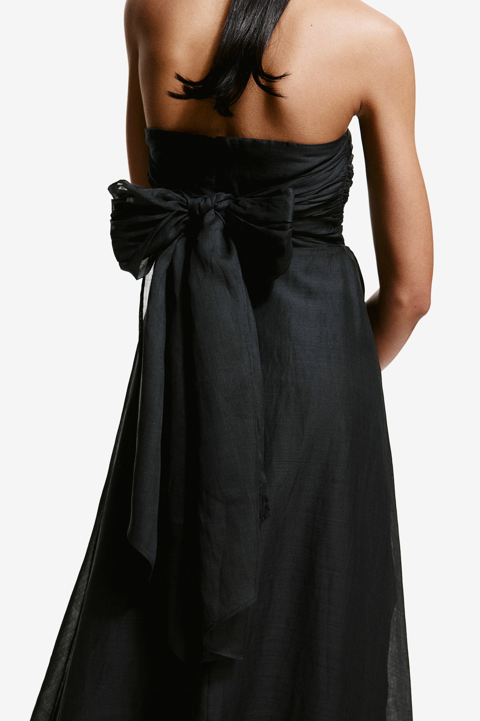 Robe bandeau en ramie - Noir - 7