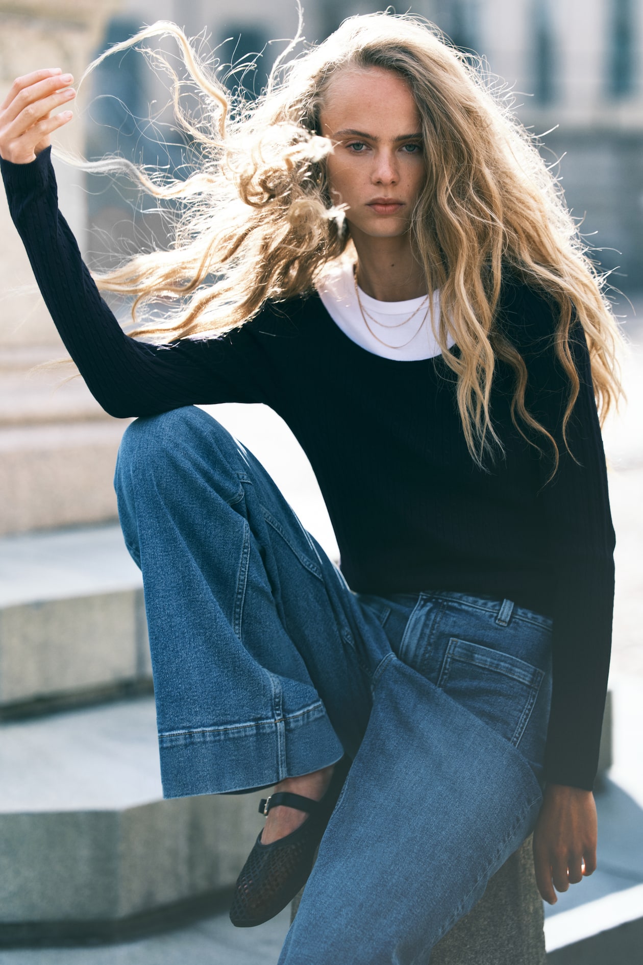 Pull en maille torsadée - Bleu marine - FEMME | H&M FR