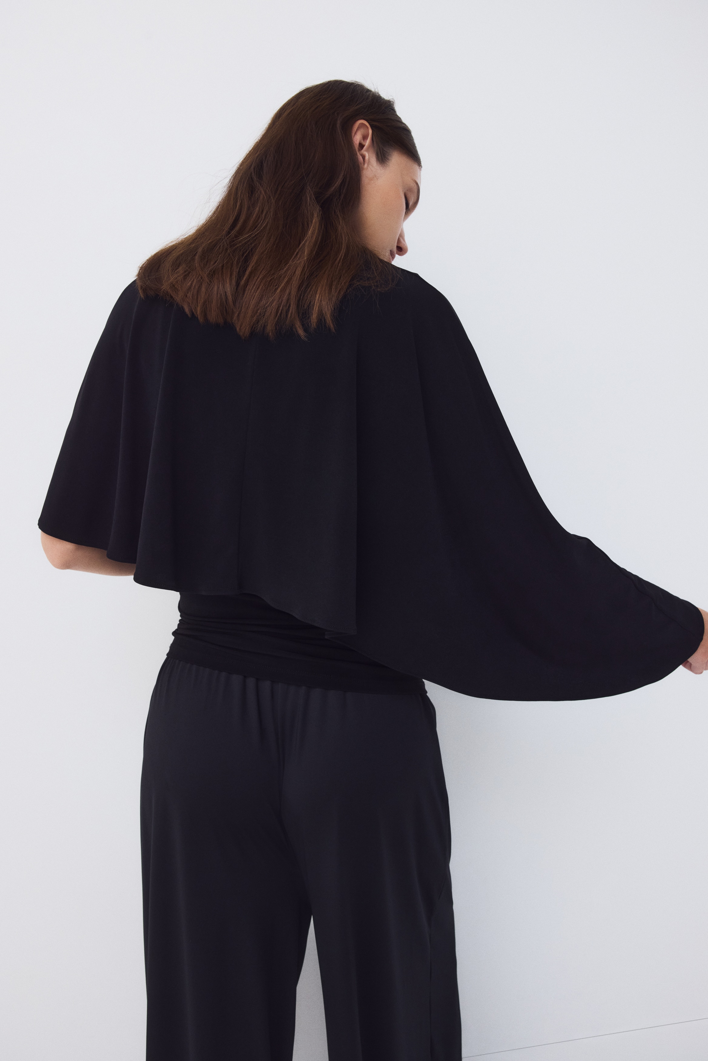 Women's Black MAMA Cape-Detail Top | H&M US