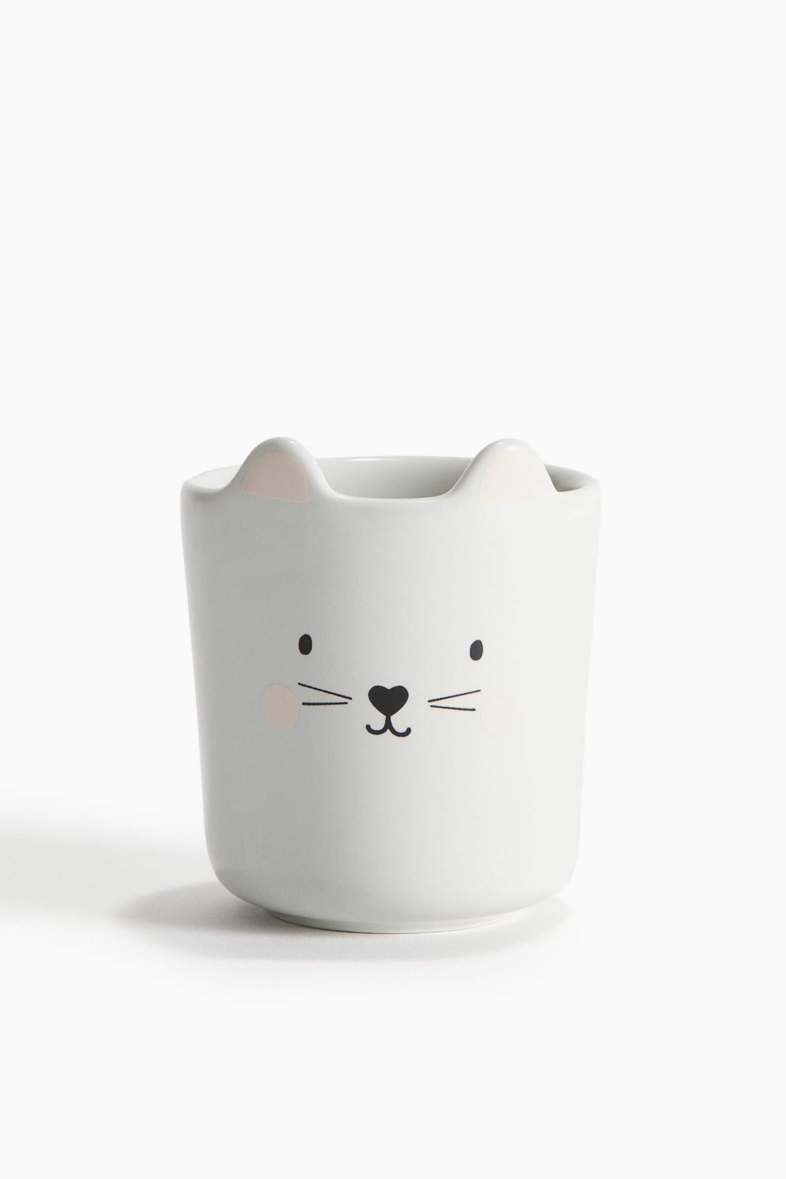 Motif-detail porcelain mug - White/Mouse/Light beige/Leopard/White/Dog - 1