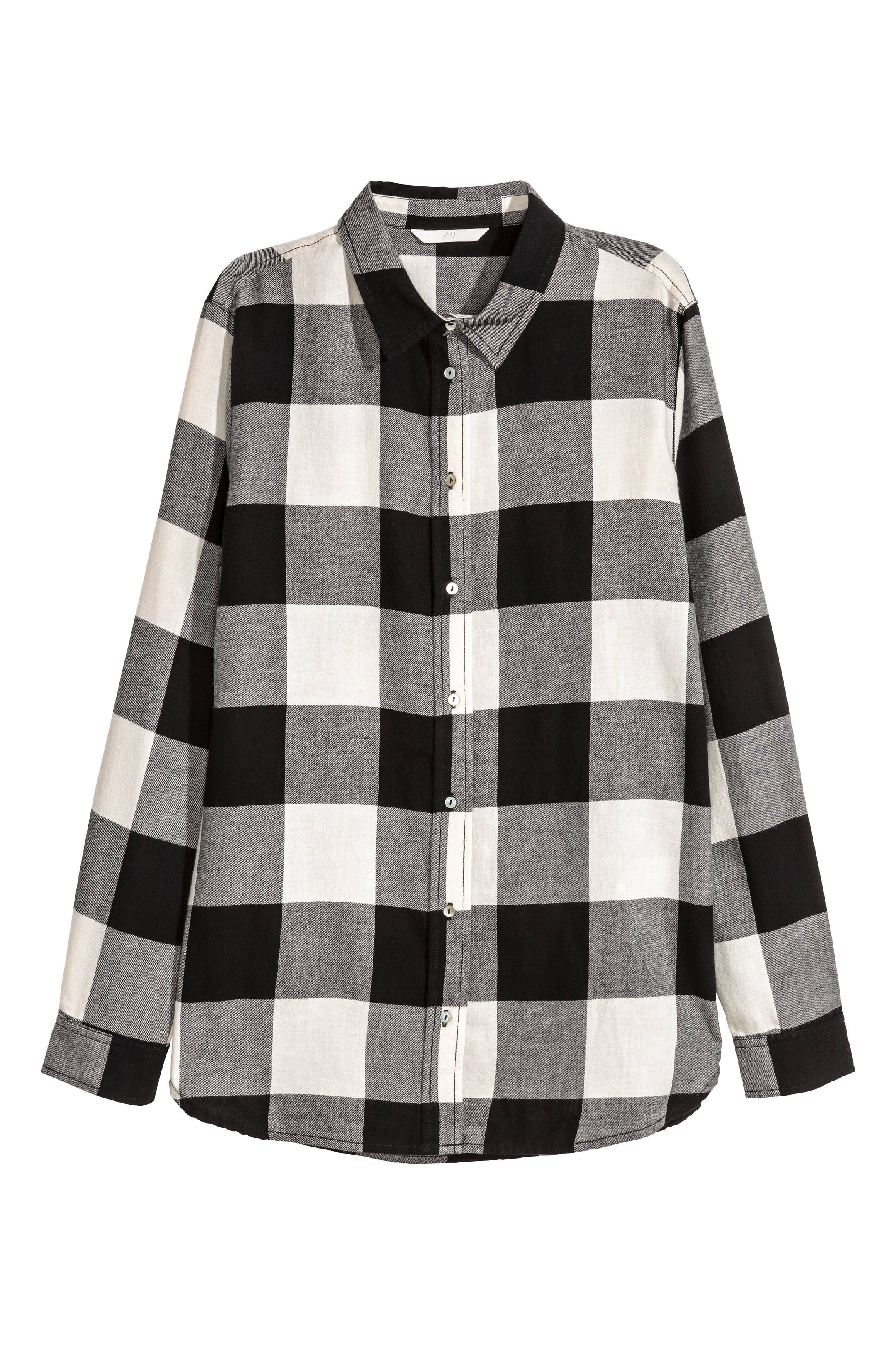Zobacz większy obraz: Koszula flanelowa - Krata/Czarny - ONA | H&M PL 1