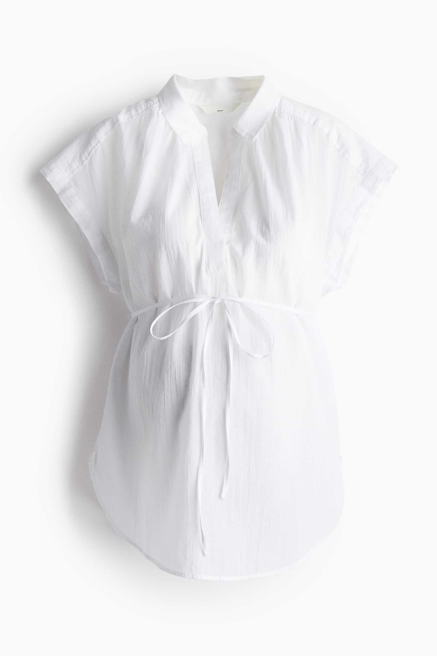 MAMA Tie-belt blouse - White - 2