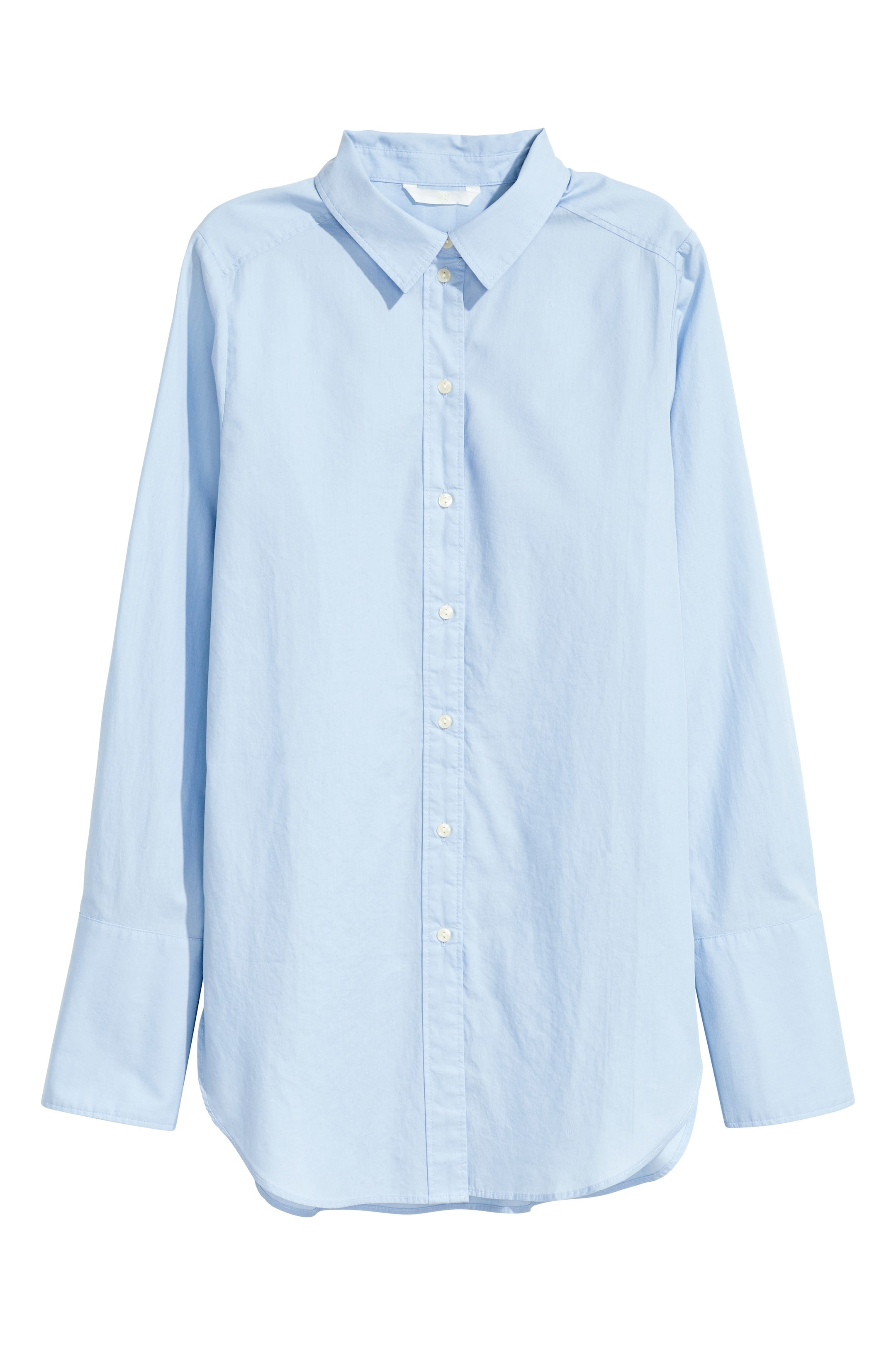 View larger image: Wide cotton shirt - Light blue - Ladies | H&M GB 1