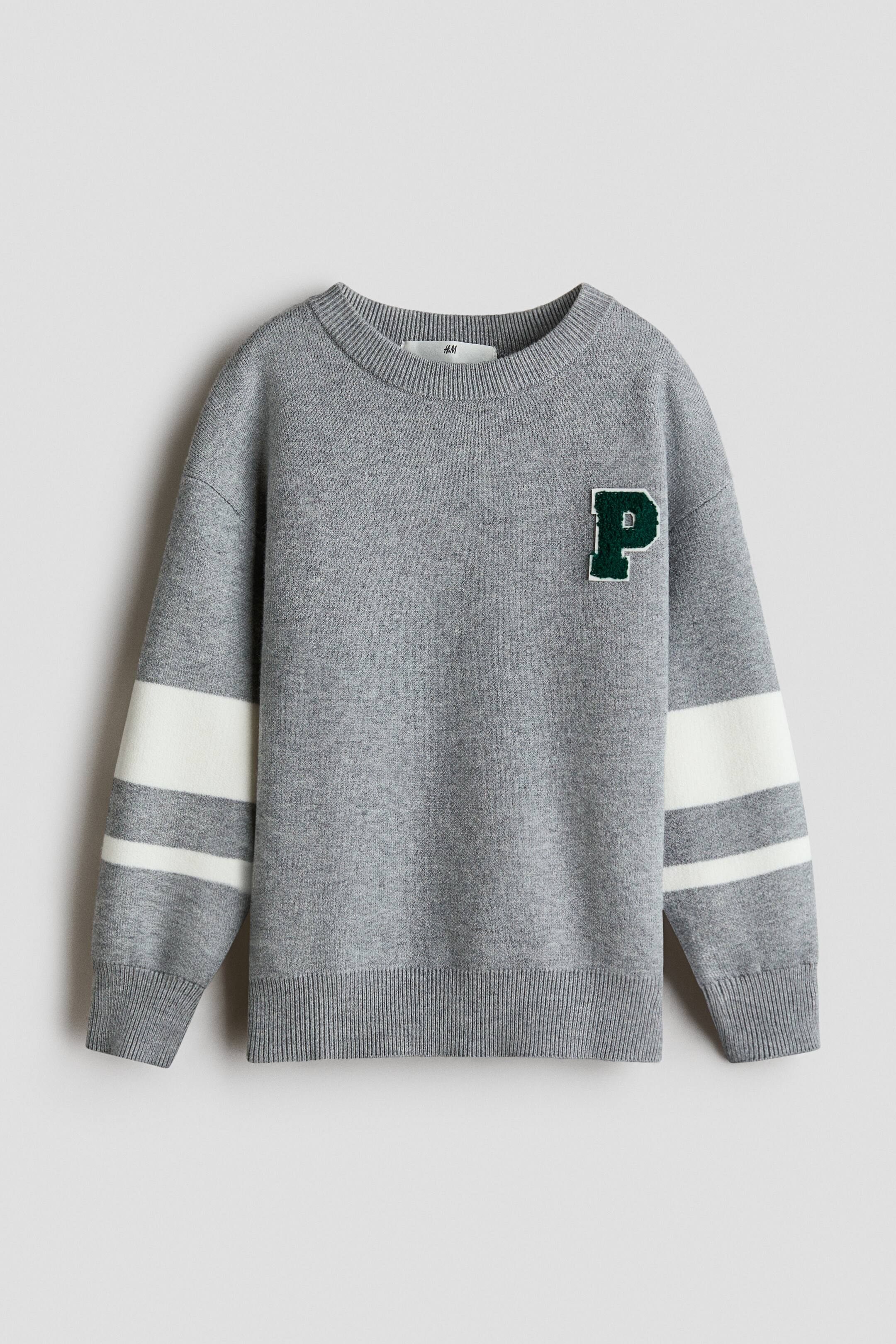 View larger image: Motif-detail jumper - Grey marl/P - Kids | H&M 1