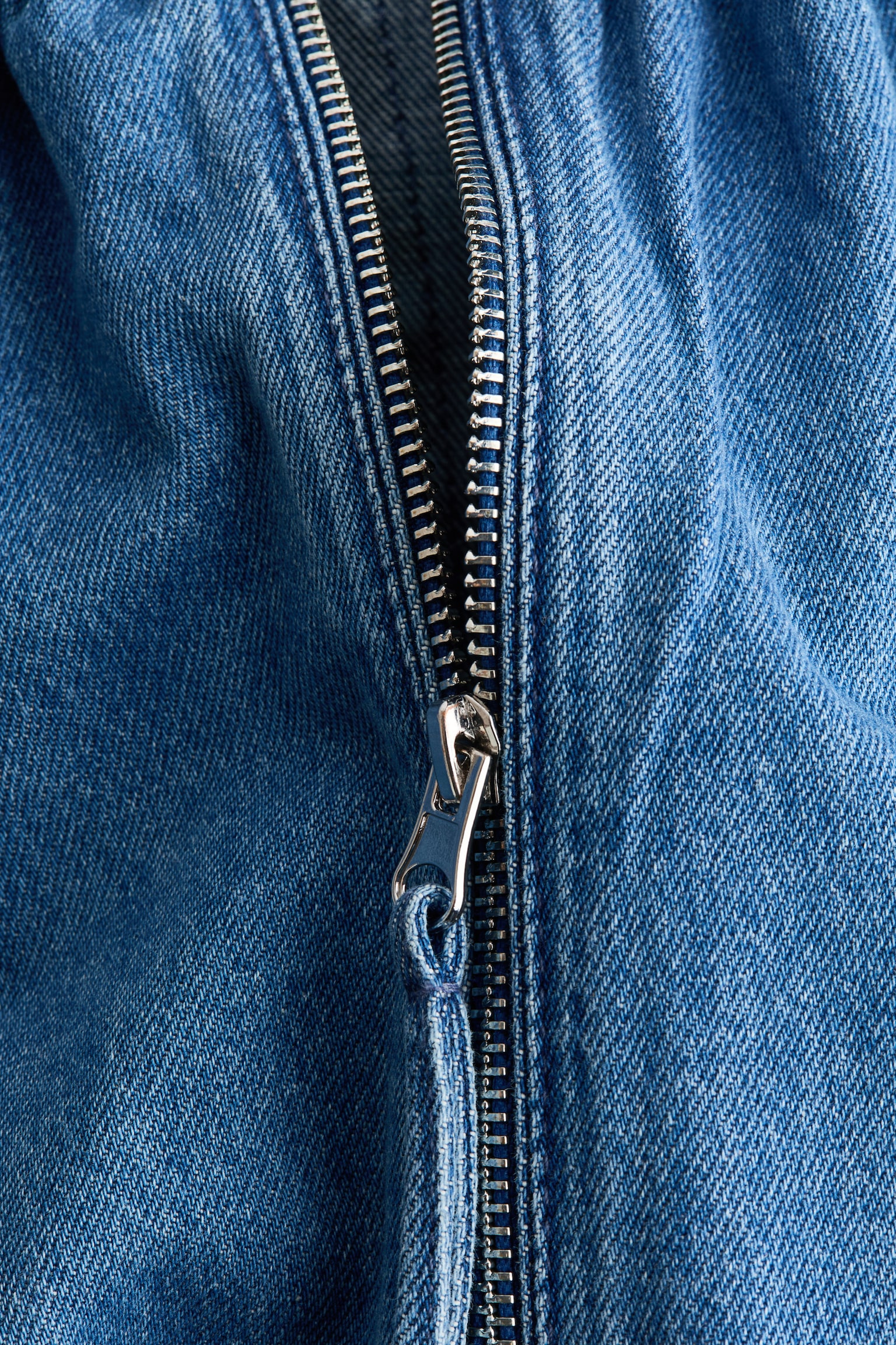 ז'קט בומבר עם כיווצים - כחול ג'ינס/חום - 5