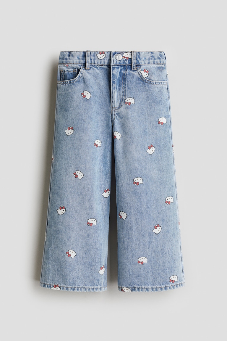 Printed Wide Leg Jeans