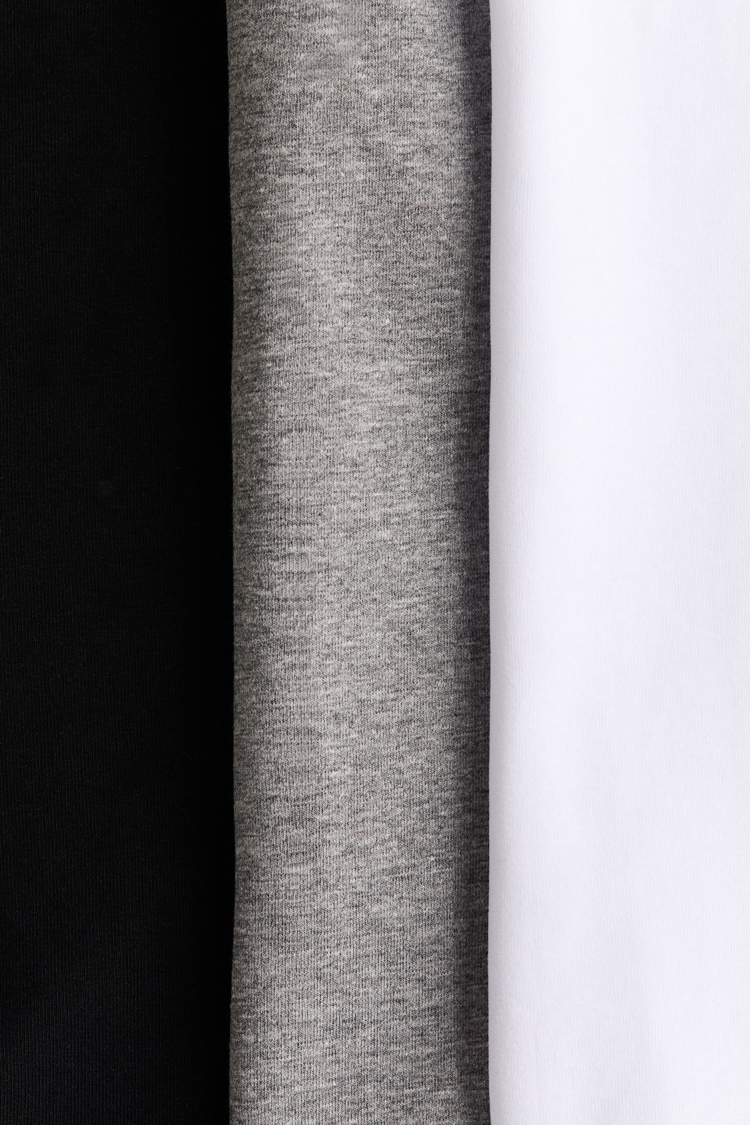 Женские топы H&M 3-Pack Cotton Tank Tops, цвет: Чёрный / Серый меланжевый — фото 2