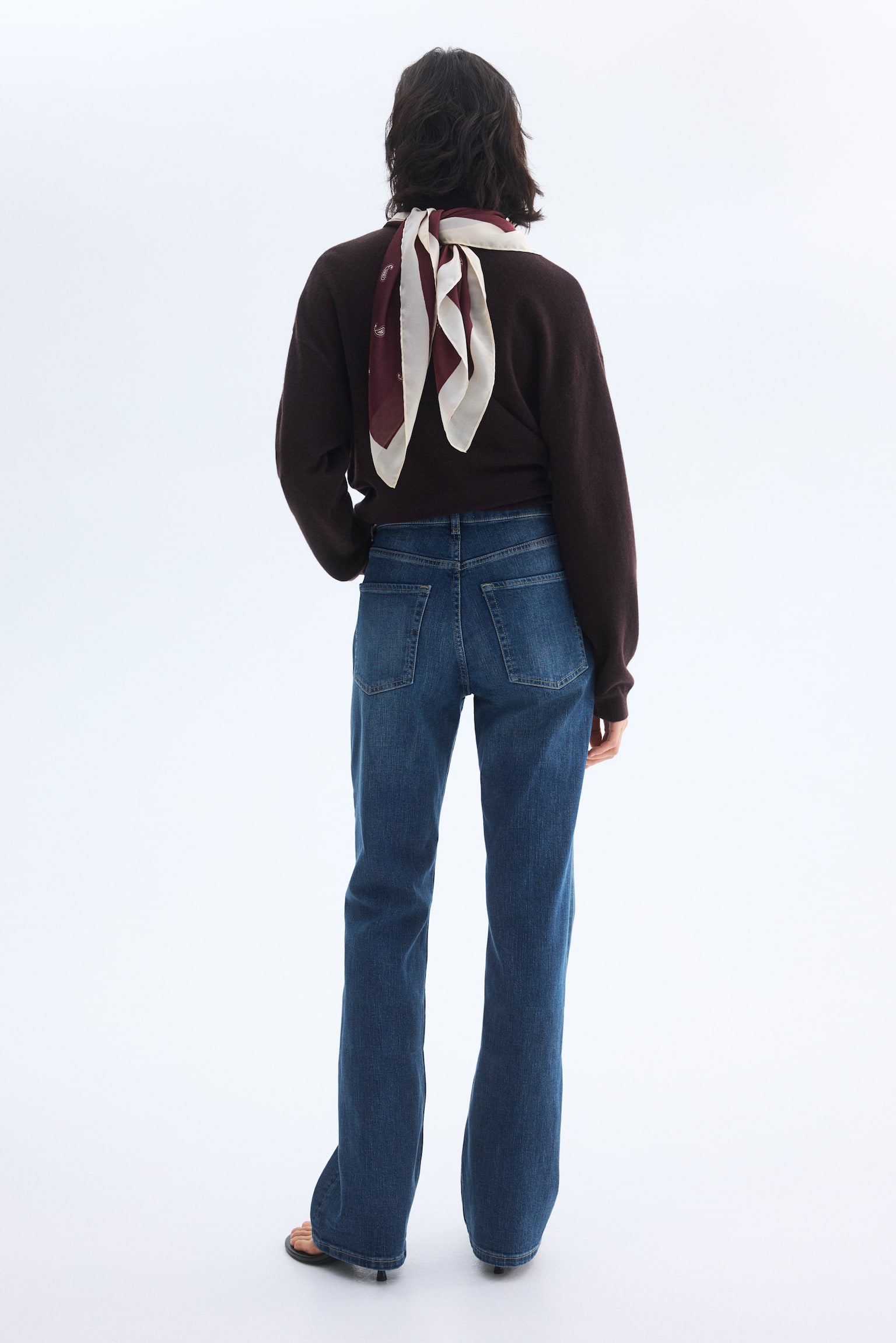 Bootcut High Jeans - Bleu denim foncé/Marron foncé/Bleu denim - 3
