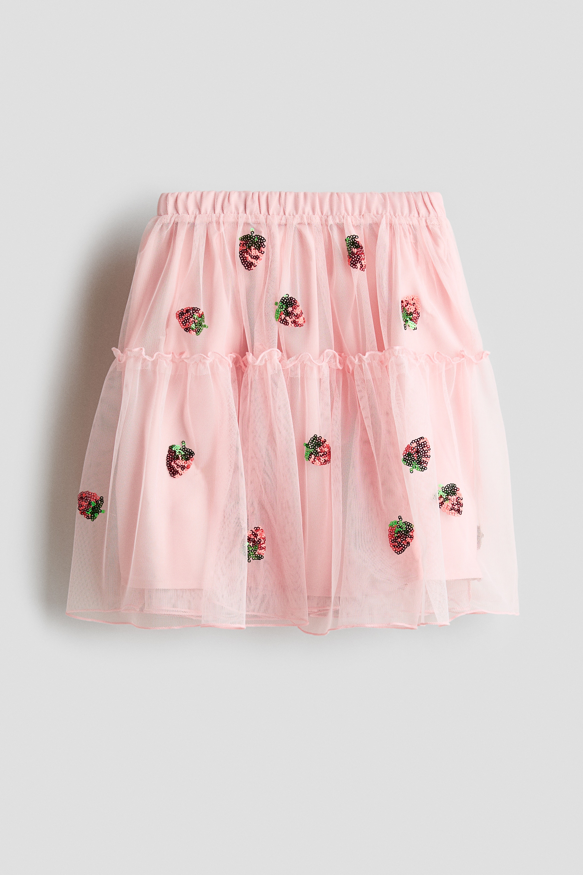 Gonna in tulle con paillettes - Rosa chiaro/fragole