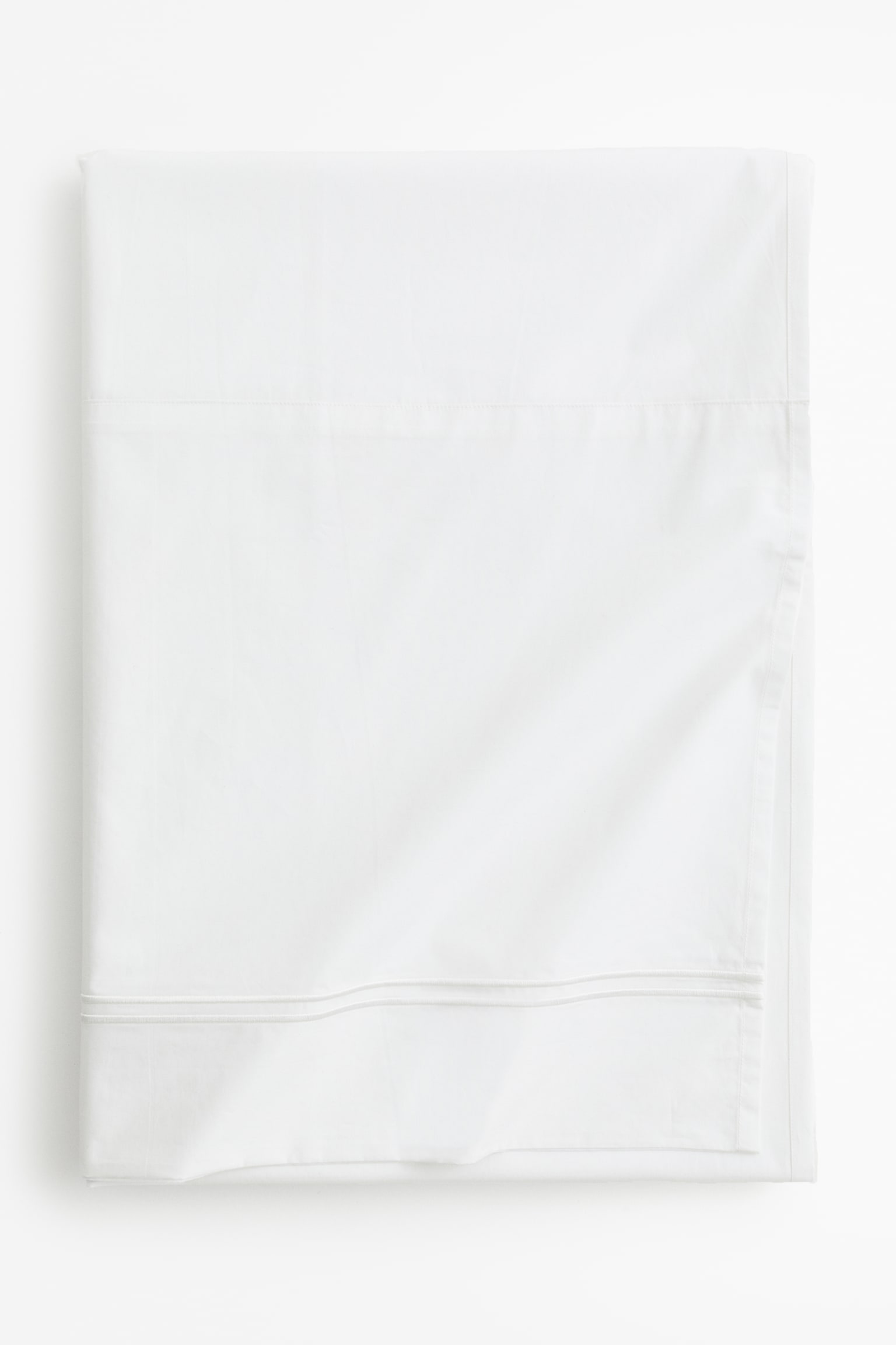 Drap de dessus en percale de coton - Blanc/Blanc - 1