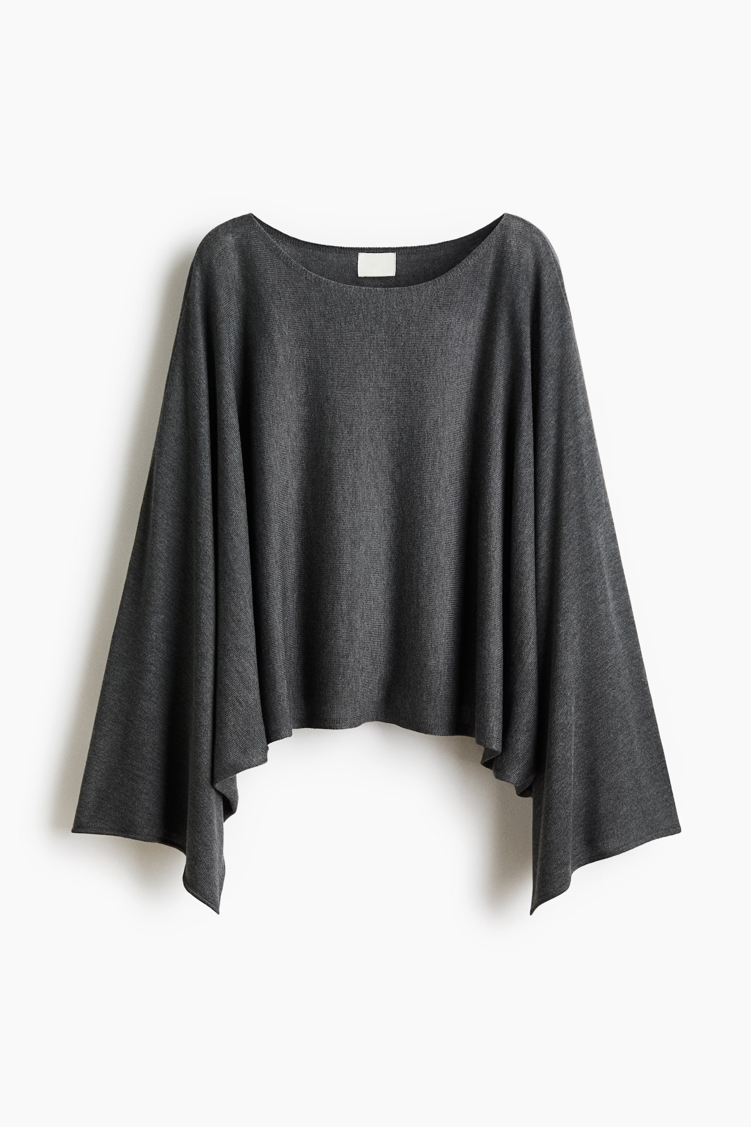 Обемна блуза - Тъмносив меланж/Тъмнокафяв