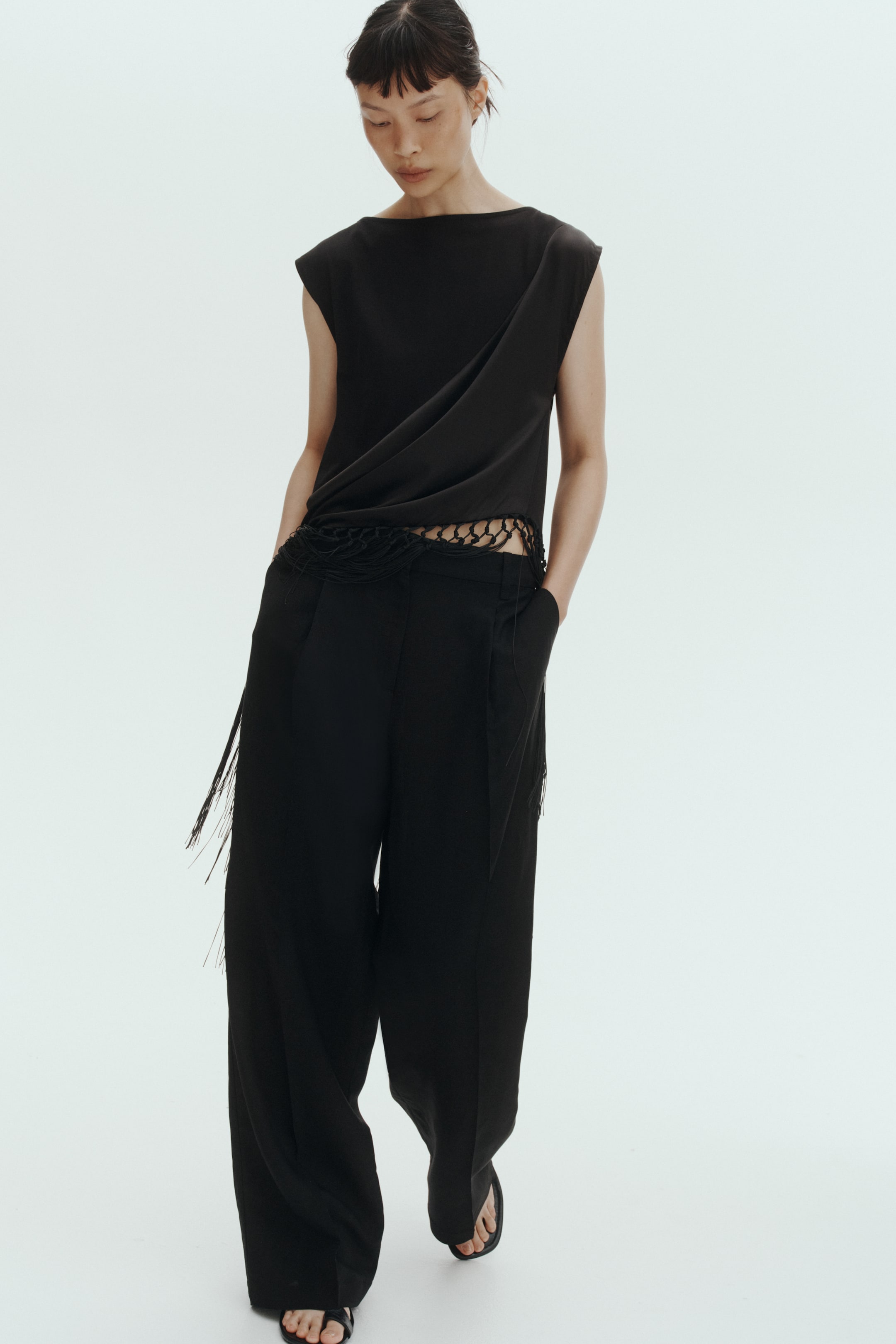 Linen-Blend Dress Pants