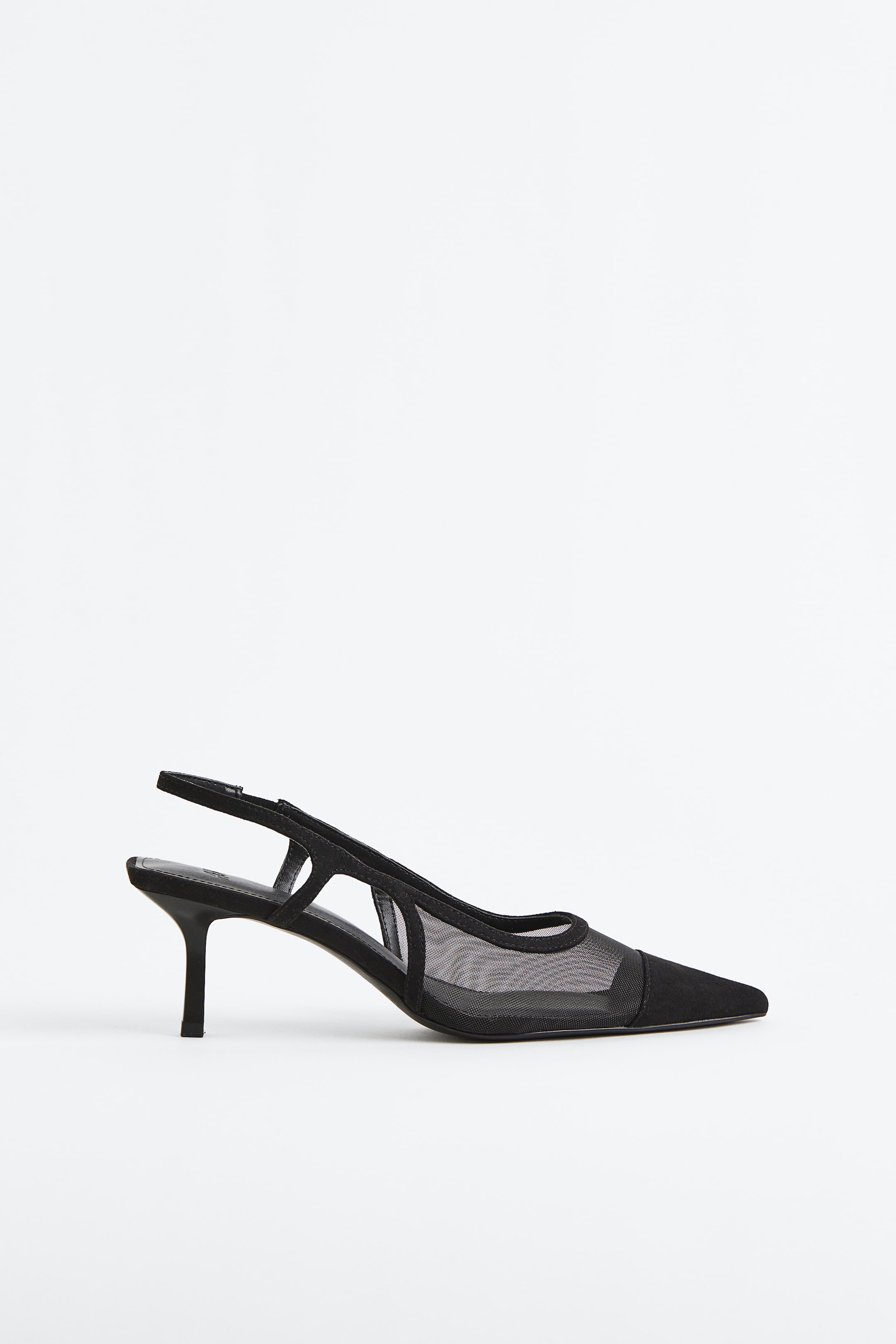 Mesh-detail slingbacks - High heel - Black - Ladies | H&M GB