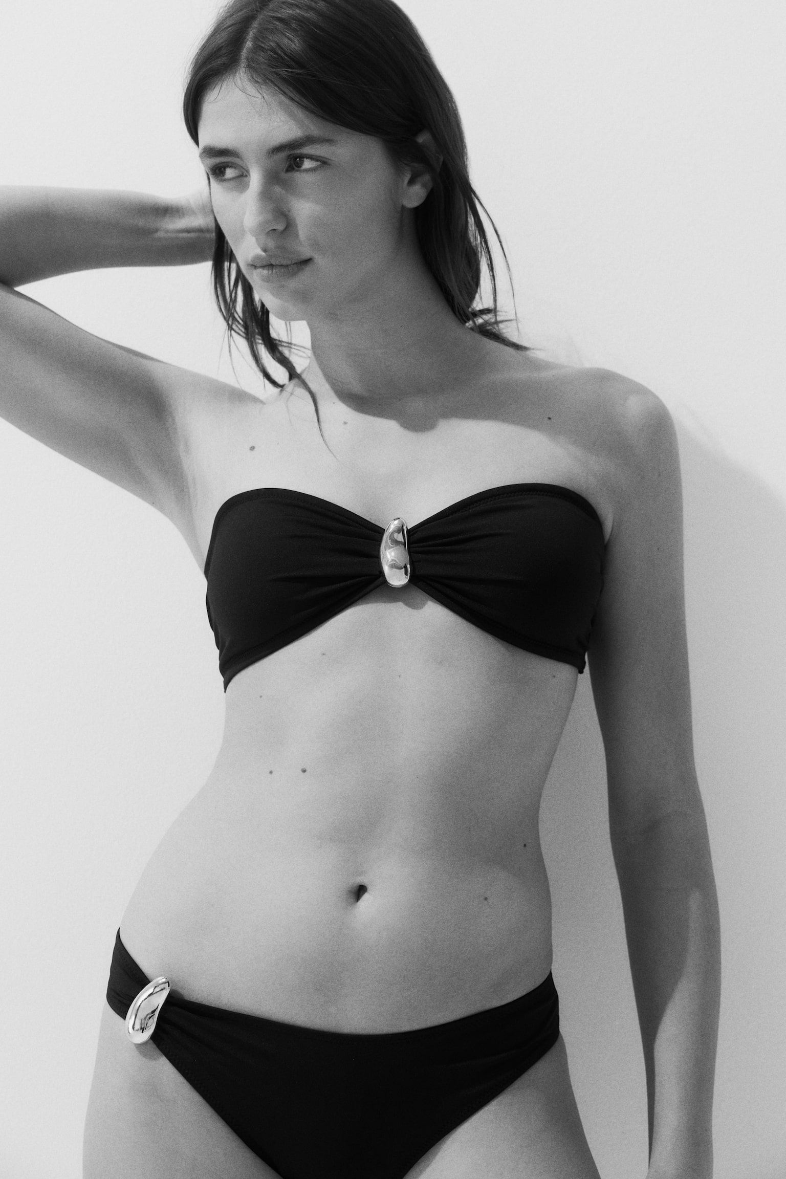 Padded bandeau bikini top - Black - 1