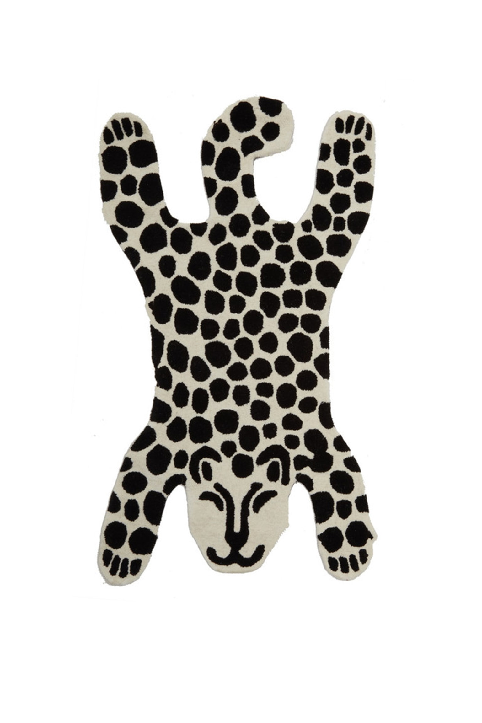 Kids Leopard Rug - Black And White Leopard Rug - 1