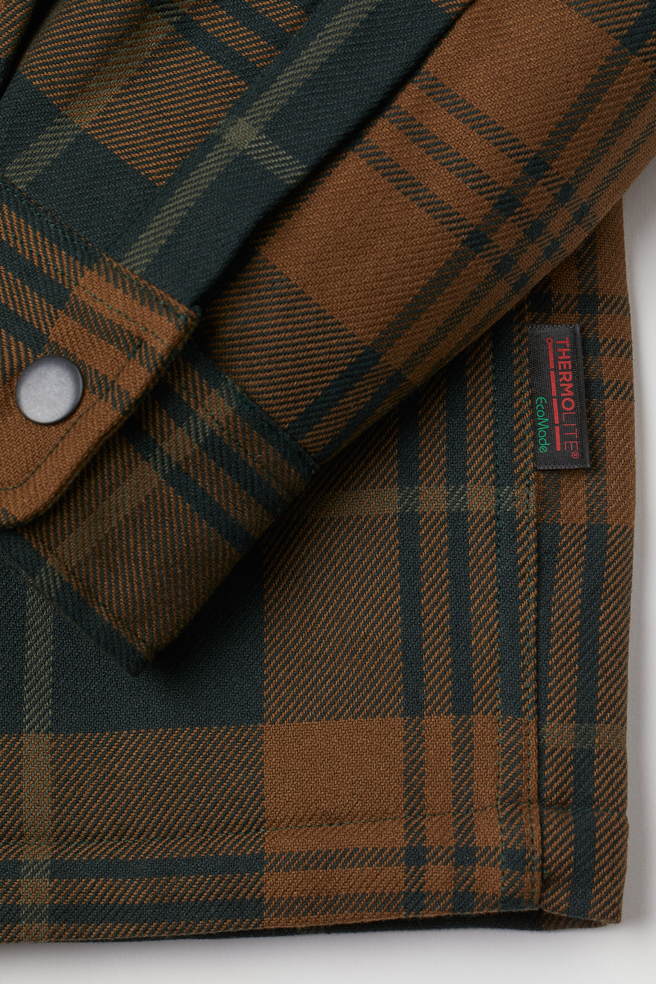 View larger image: THERMOLITE® Relaxed Fit Padded overshirt - Khaki green/Brown checked - Men | H&M IN 2