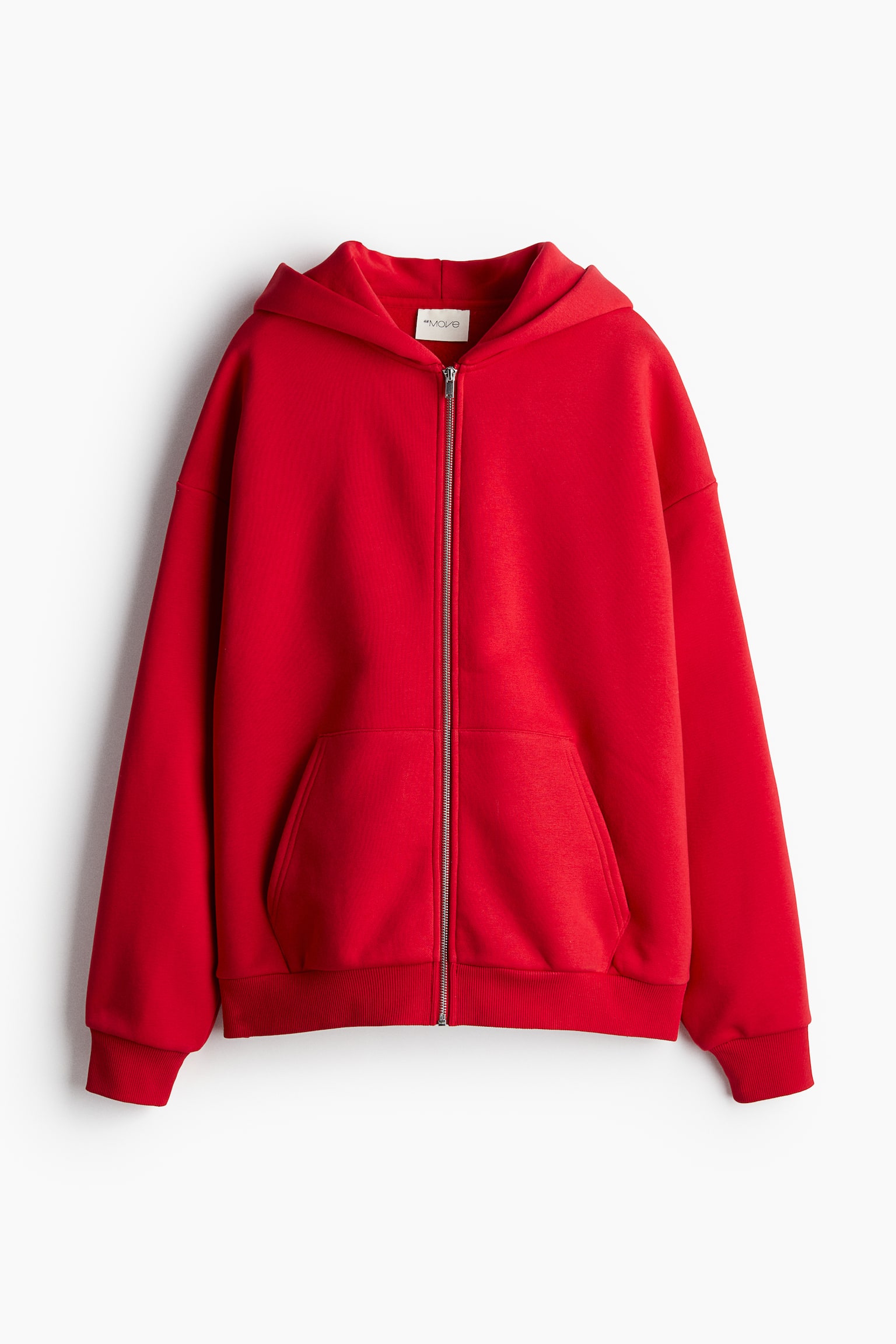 Zip-through sports hoodie - Red/Light grey marl - 2