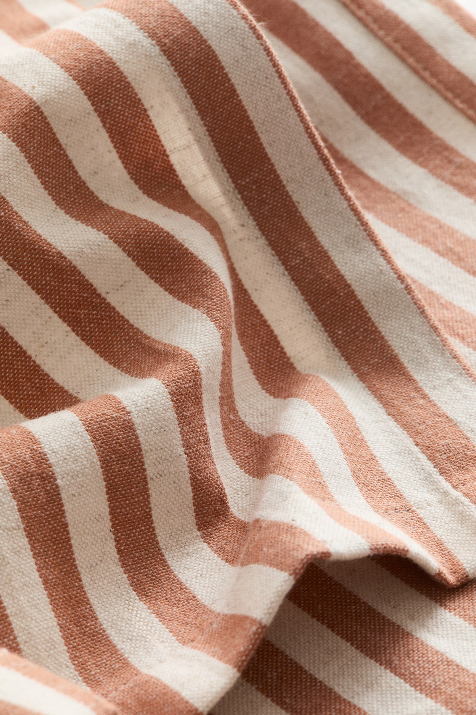 מפת שולחן מתערובת פשתן - כתום/פסים - 4