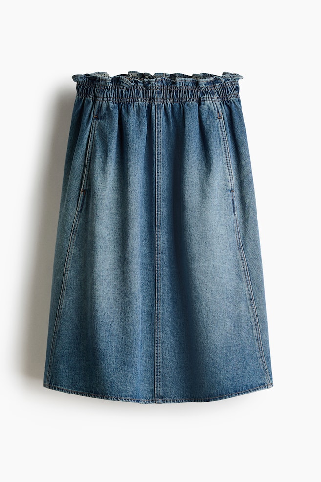 Denim paper bag skirt - Denim blue - 1
