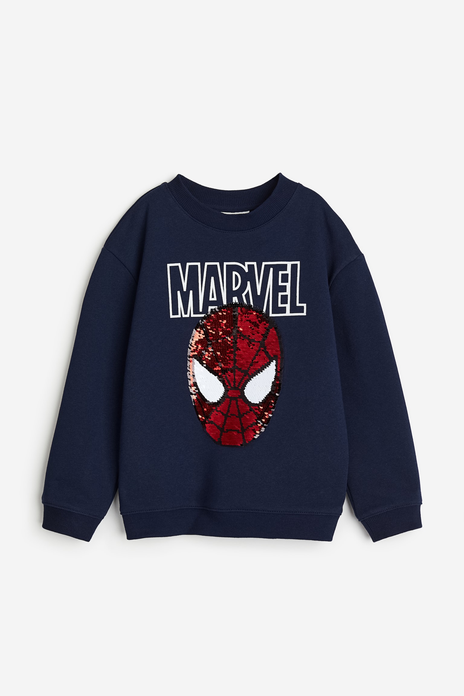 Áo nỉ hoạ tiết kim sa hai mặt - Màu xanh dương đậm/Người Nhện - 1