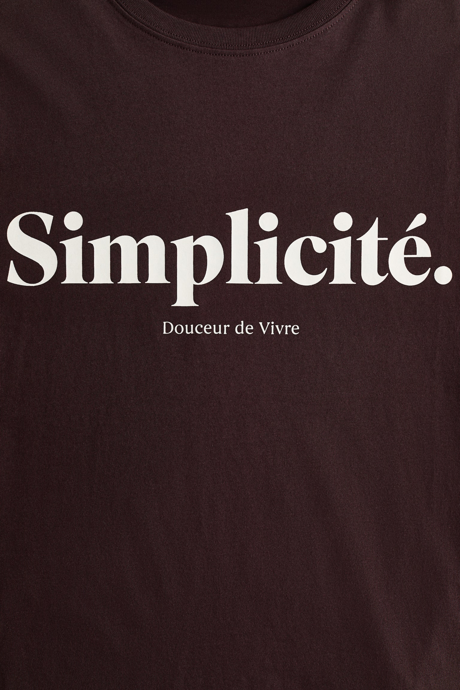 Printed T-shirt - Dark brown/Simplicité/White/Beauté - 5
