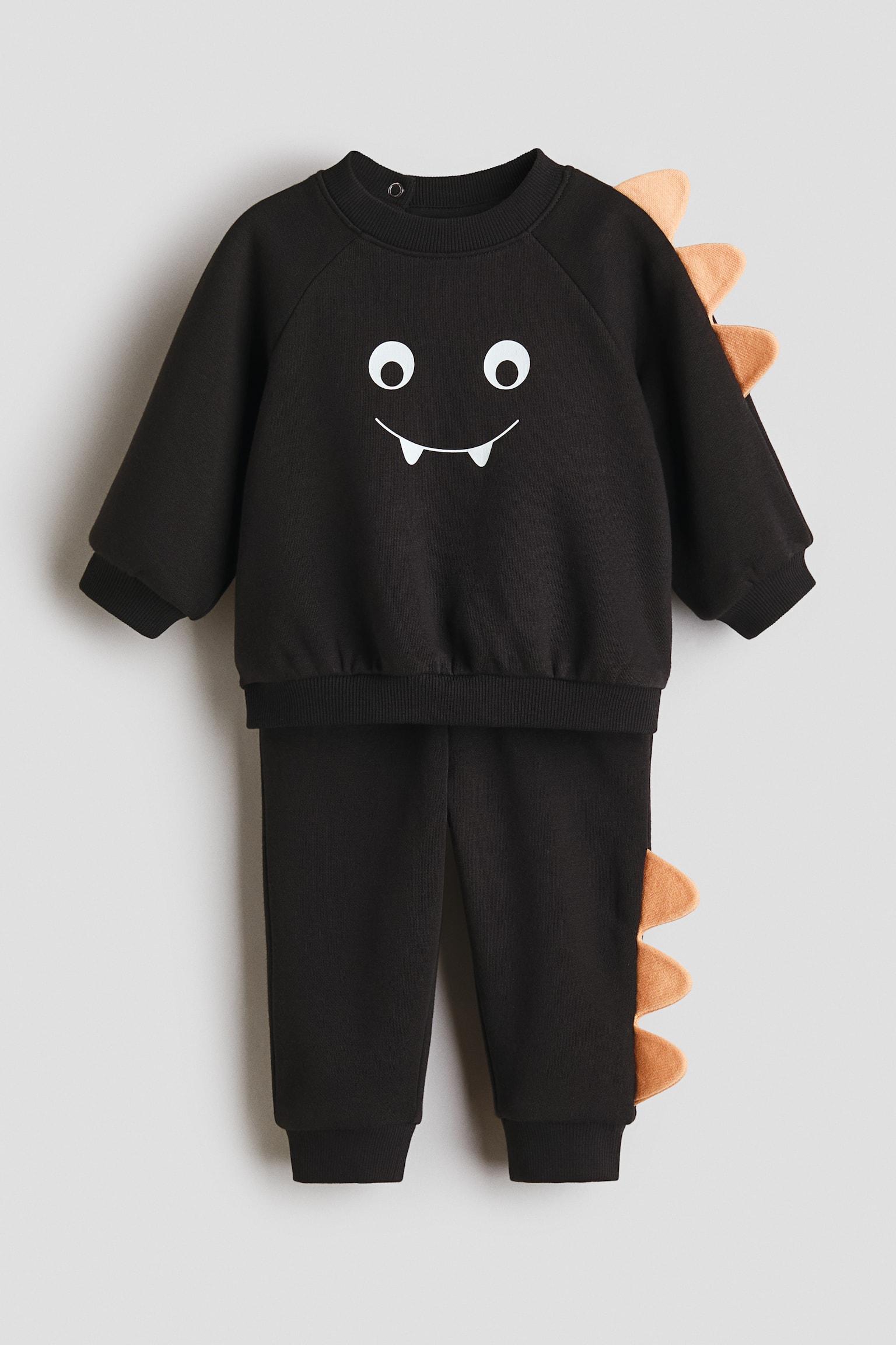2-piece appliquéd sweatshirt set - Black/Black/Monster - 1