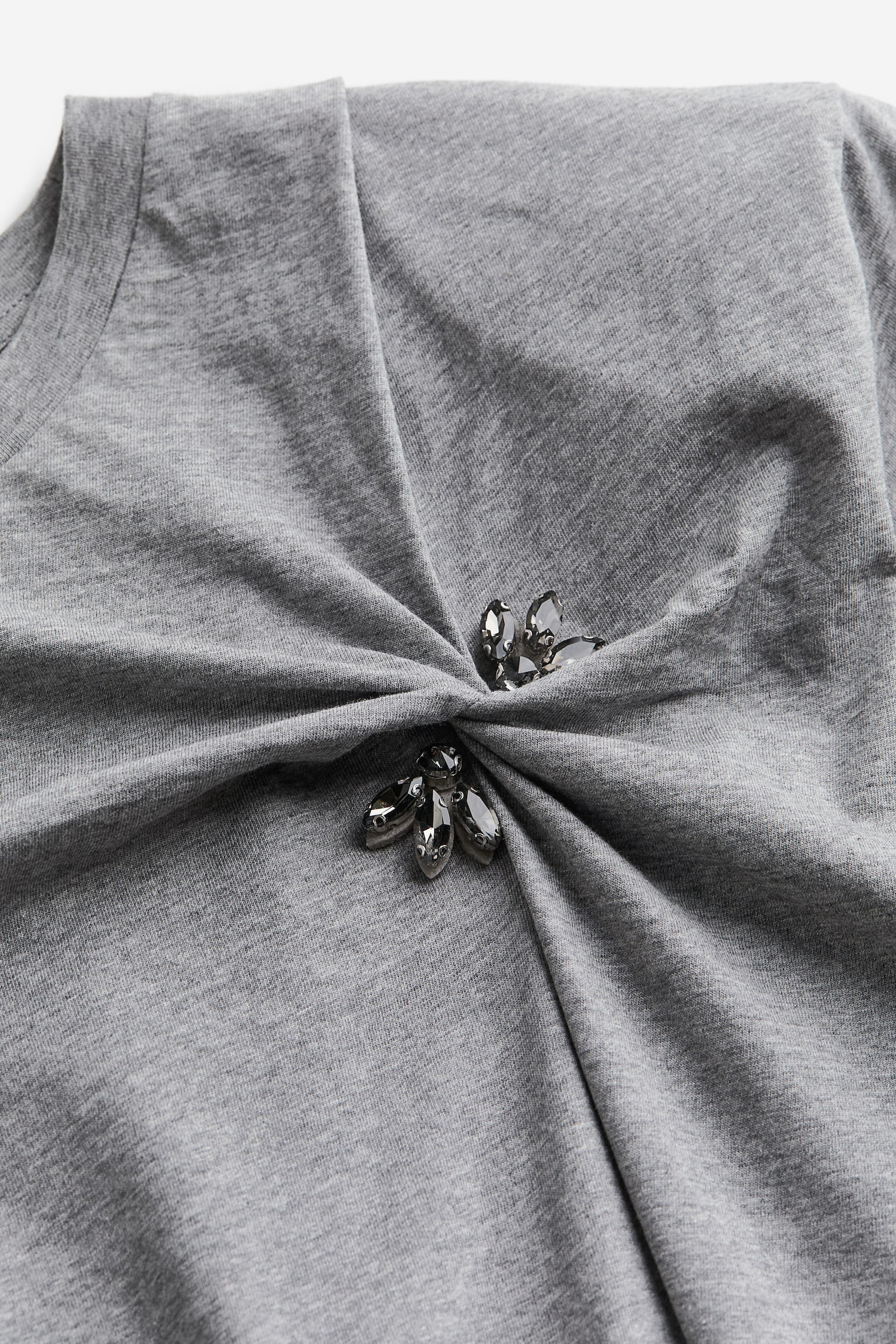 Twist-detail top - Grey marl - 2