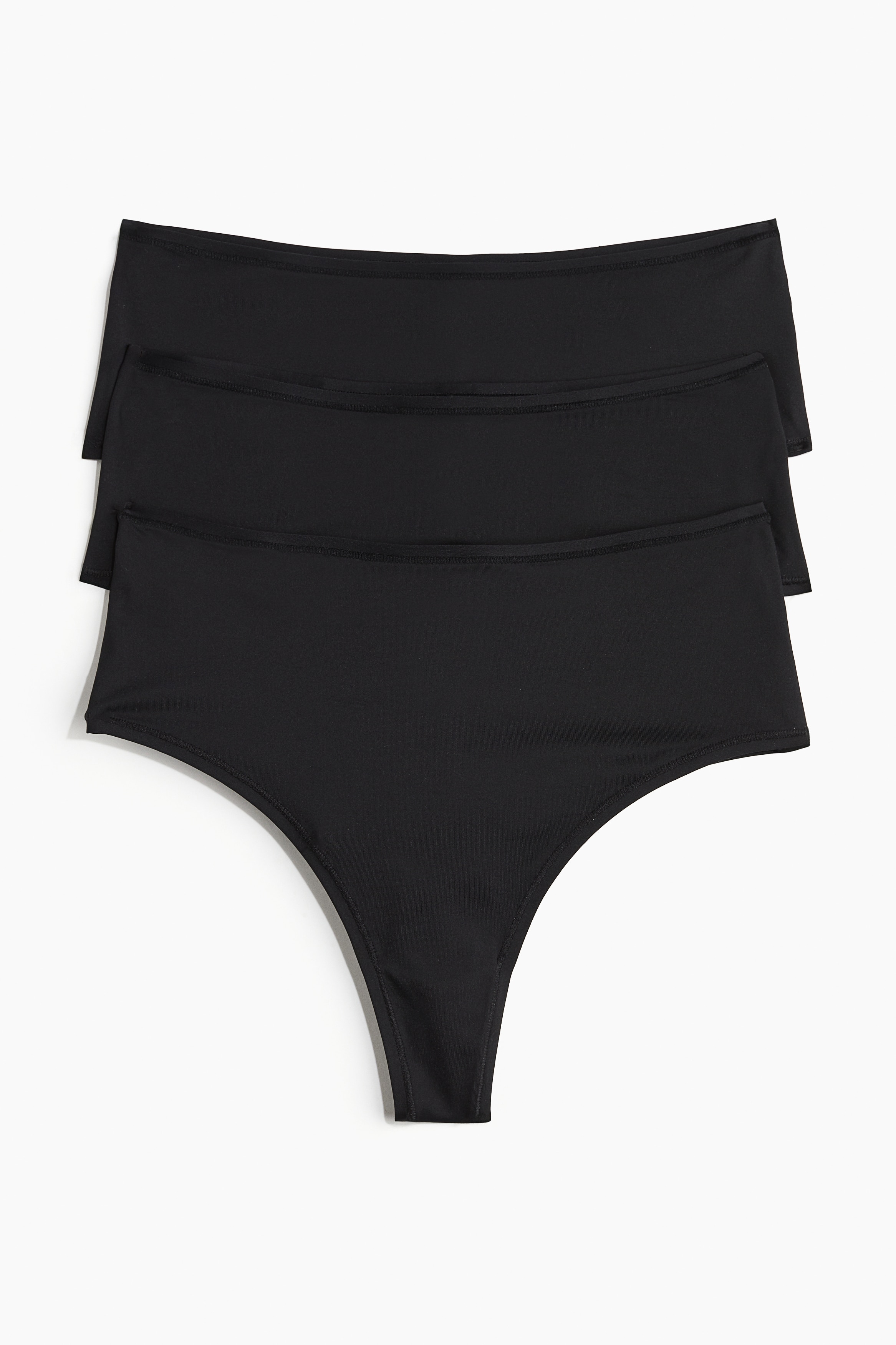 Figi brazilian z mikrofibry 3-pak - Czarny/Beżowy/Biały/Czarny/Burgundowy/Czarny/Kremowy/Jasna zieleń khaki/Beżowy