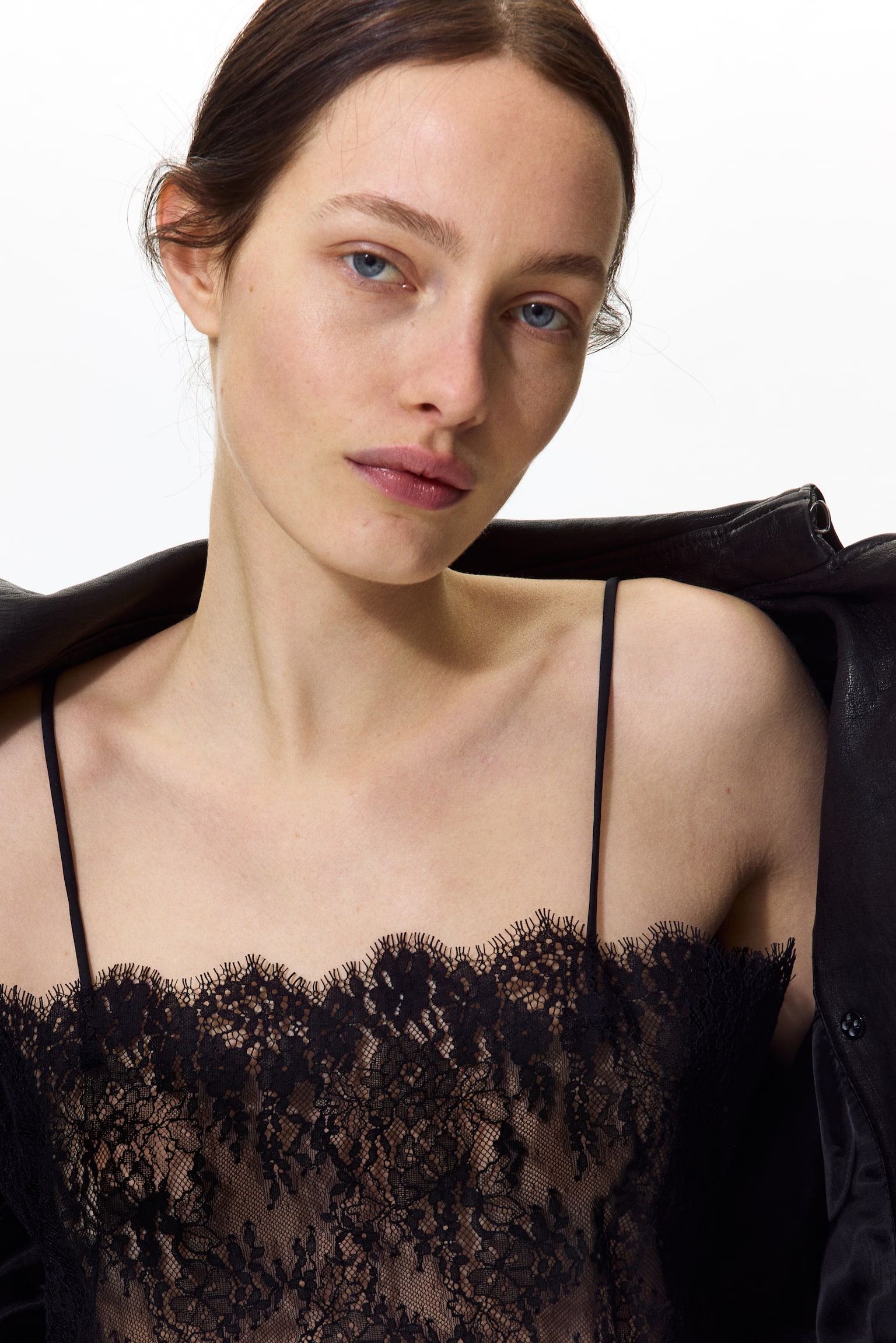 Lace strappy top - Black/White - 5