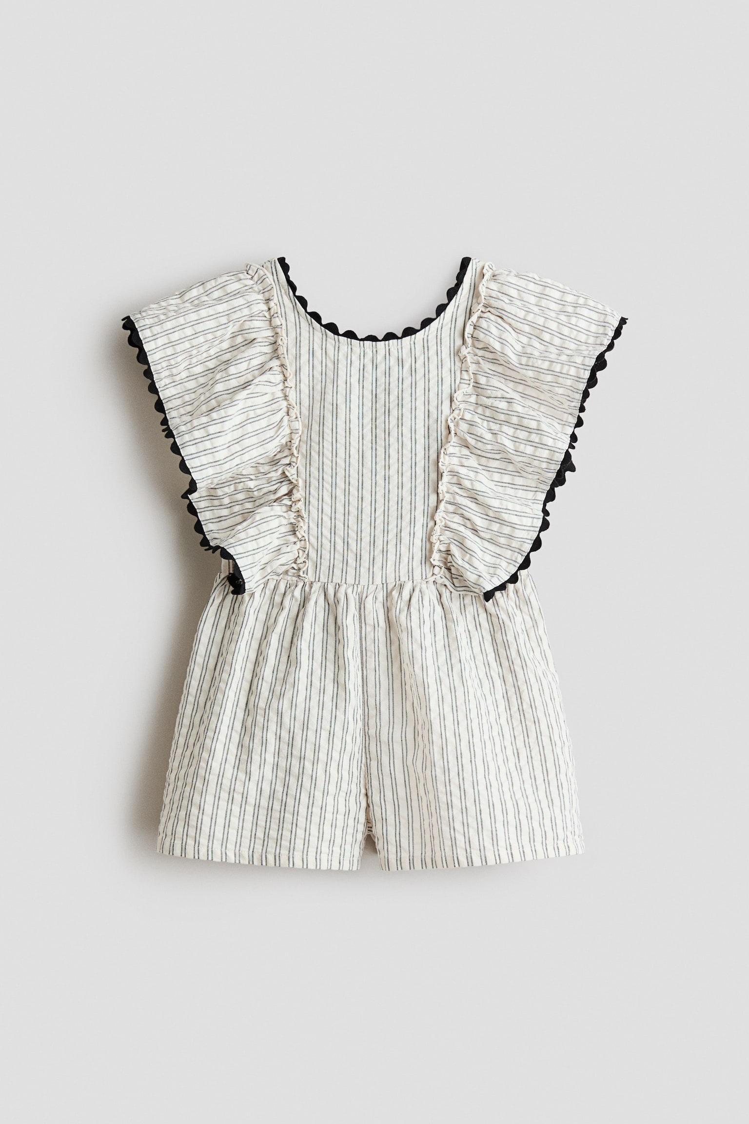 Jumpsuit aus Baumwolle - Cremefarben/Schwarz gestreift