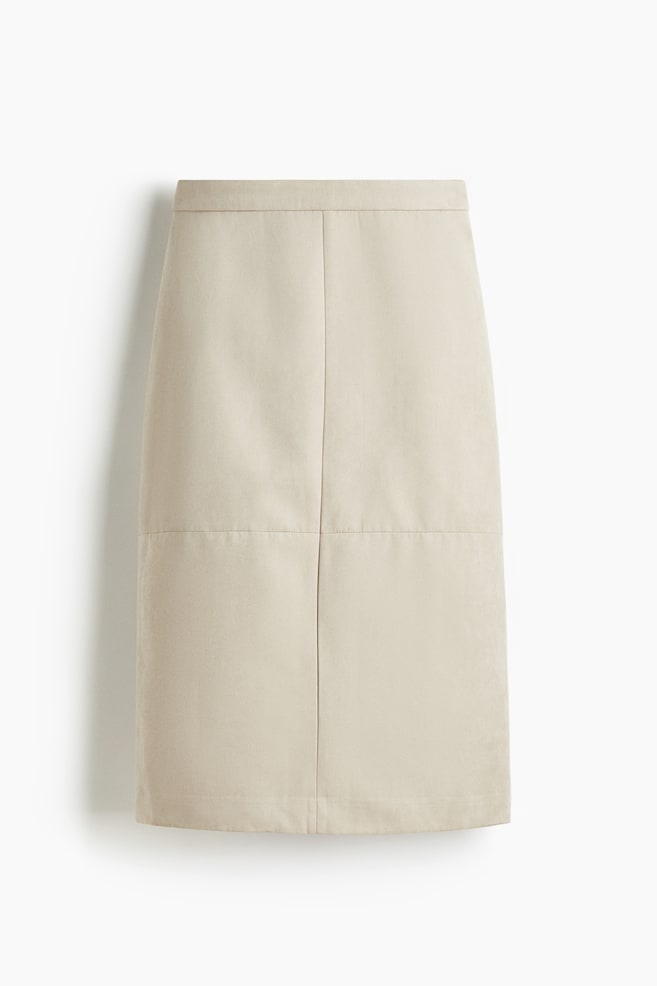 Midi skirt - Light beige/Burgundy/Black - 1